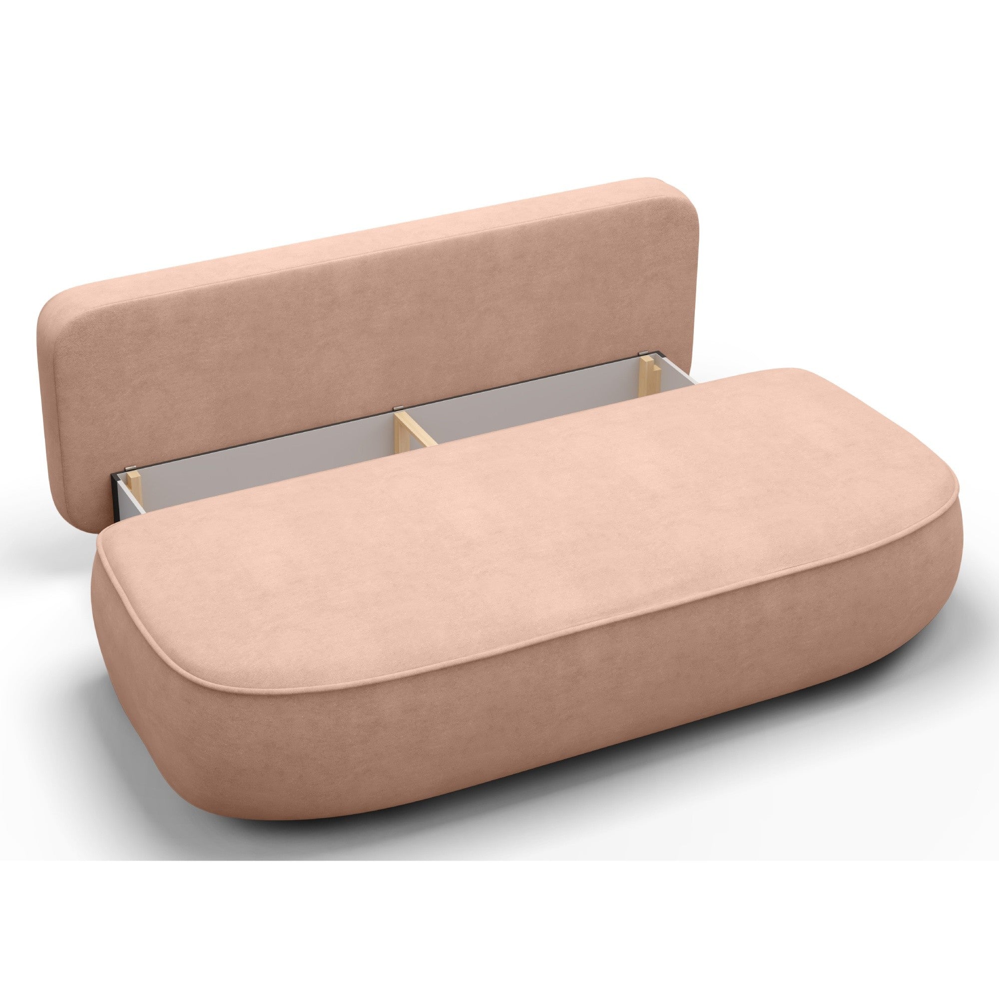 Sofa lova BELLA, rausvas veliūras