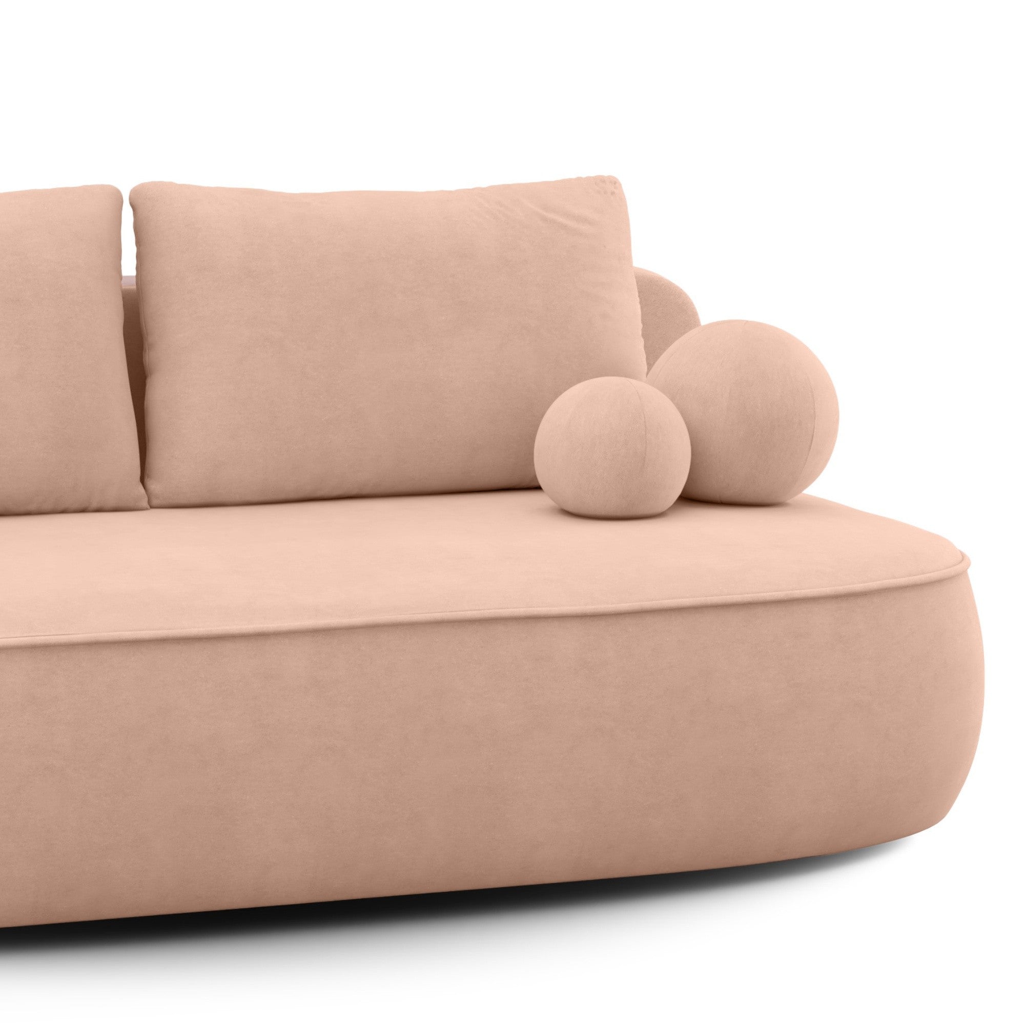 Sofa lova BELLA, rausvas veliūras