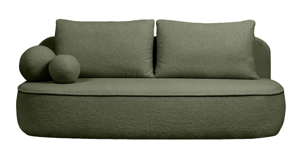 Sofa lova BELLA, žalias bouclé