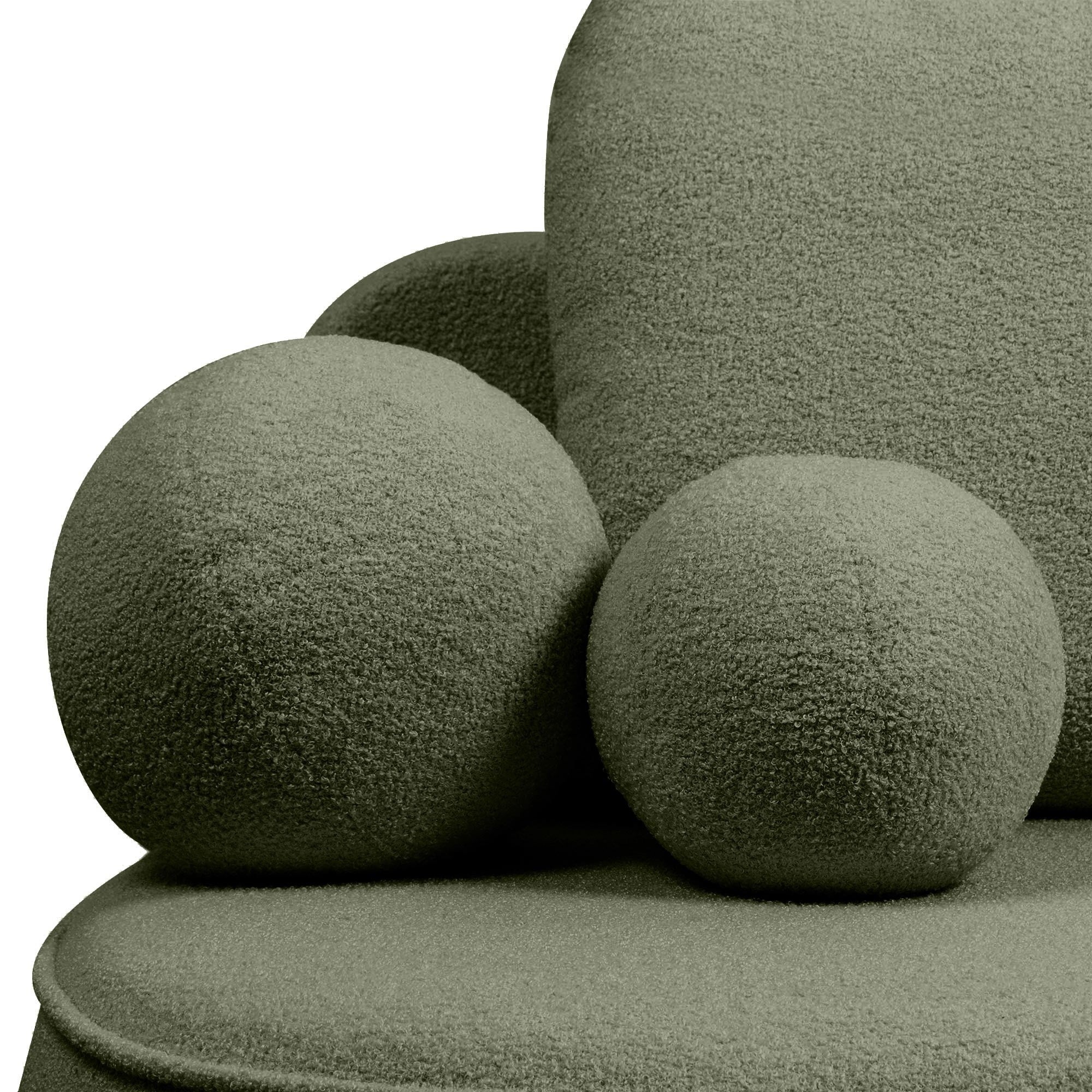 Sofa lova BELLA, žalias bouclé