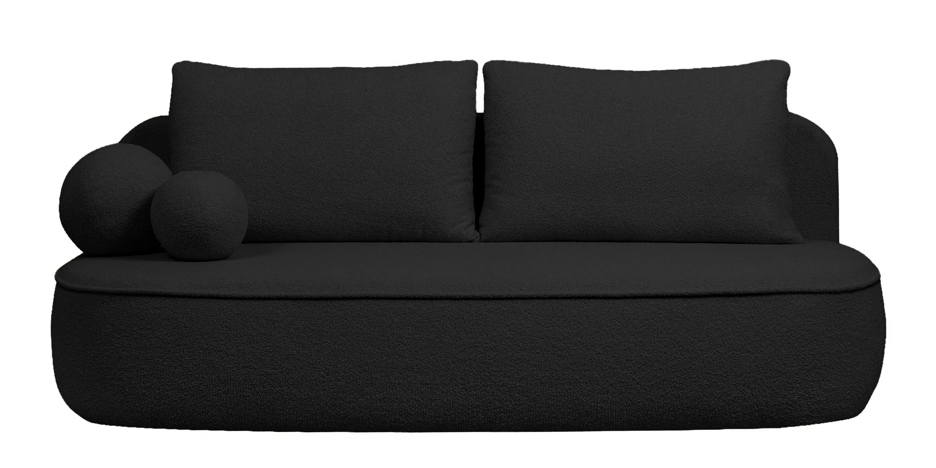 Sofa lova BELLA, juodas bouclé