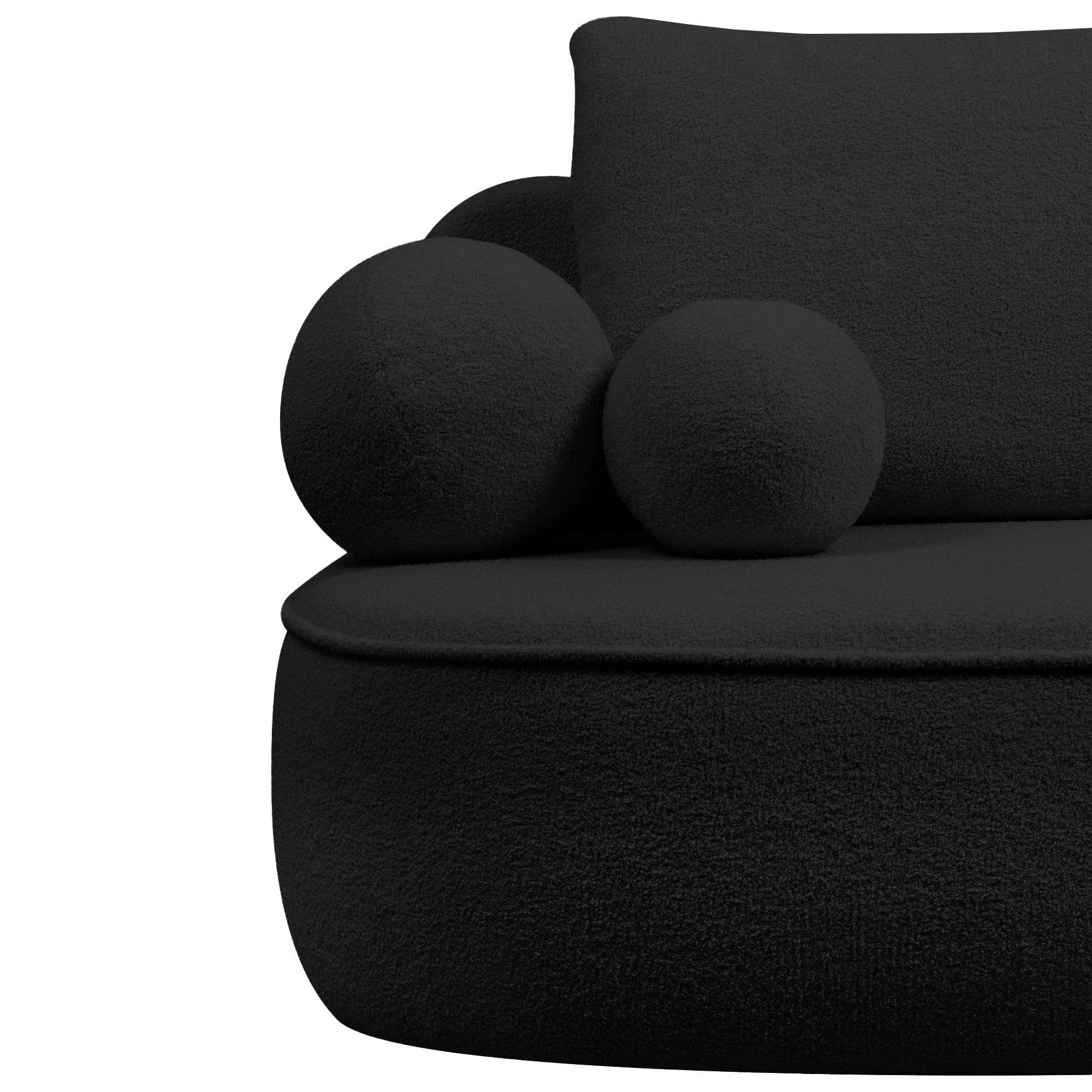 Sofa lova BELLA, juodas bouclé