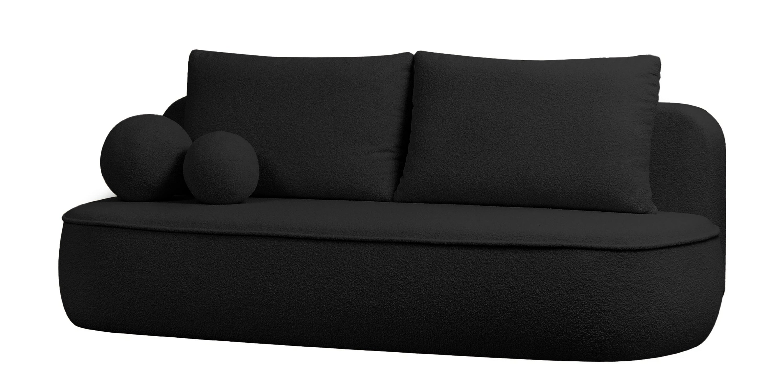 Sofa lova BELLA, juodas bouclé