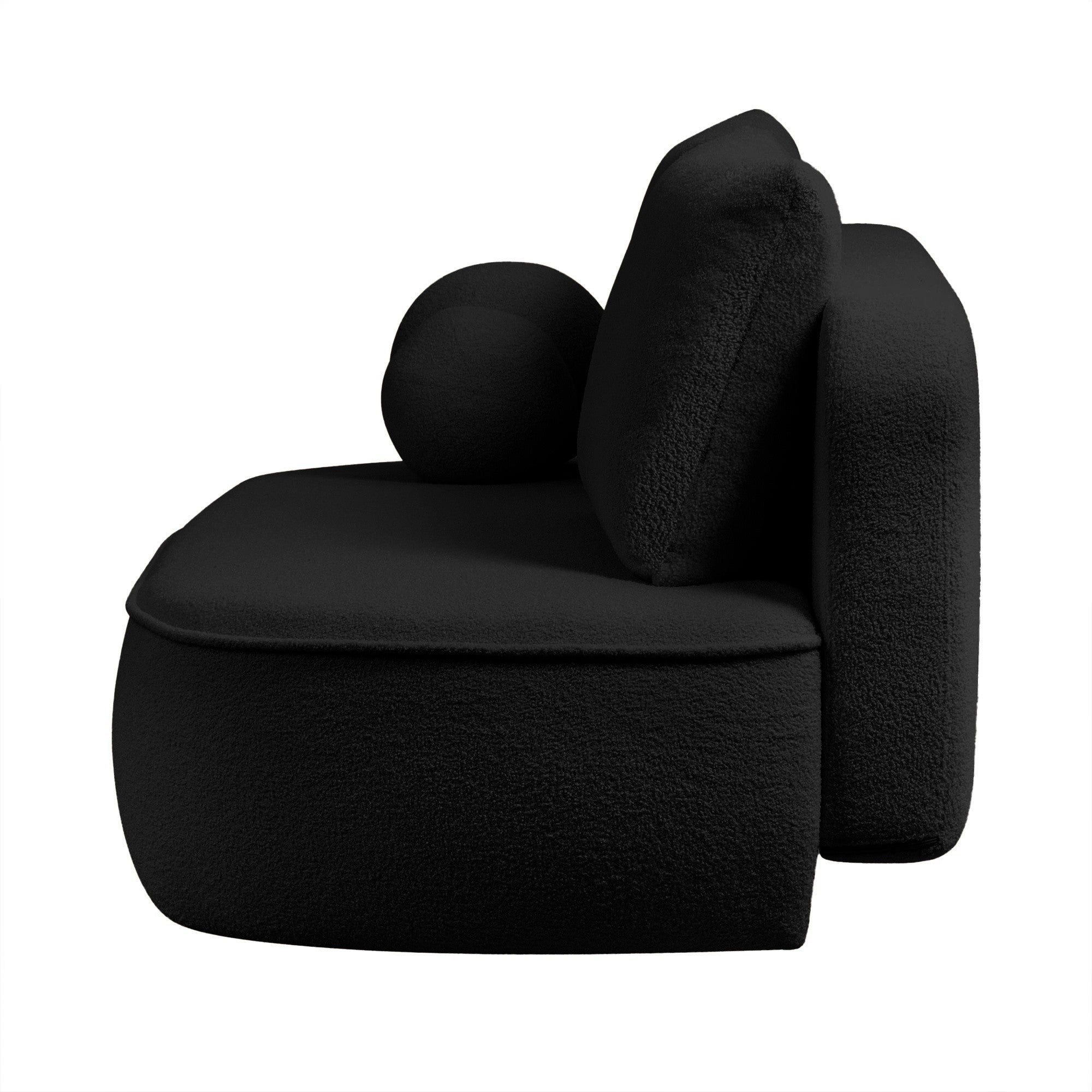 Sofa lova BELLA, juodas bouclé