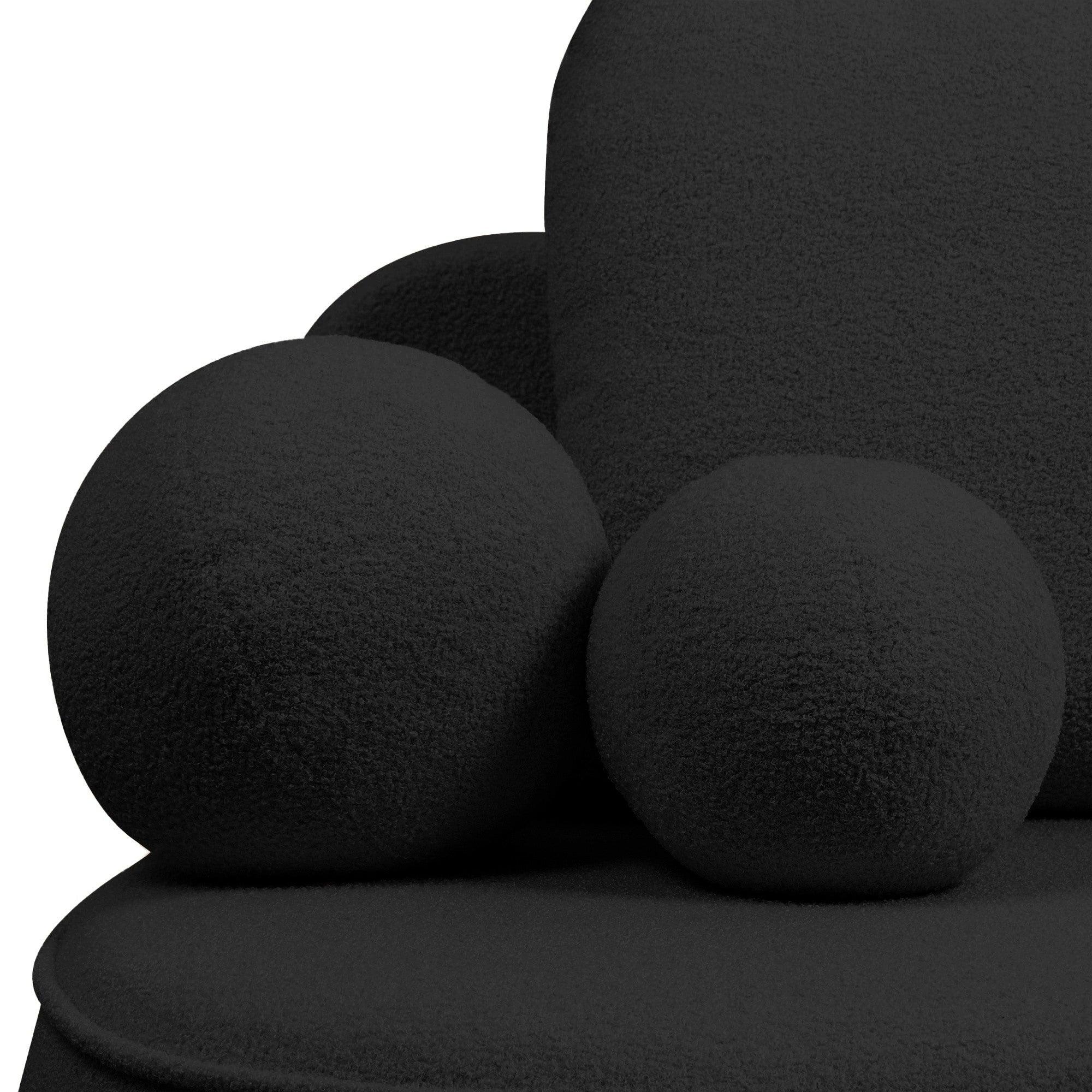 Sofa lova BELLA, juodas bouclé