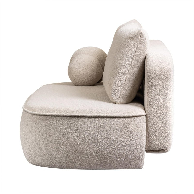 Sofa-lova BELLA, šviesiai smėlio, boucle