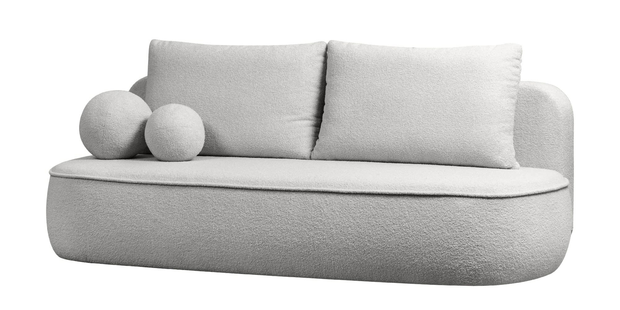 Sofa lova BELLA, pilkas bouclé