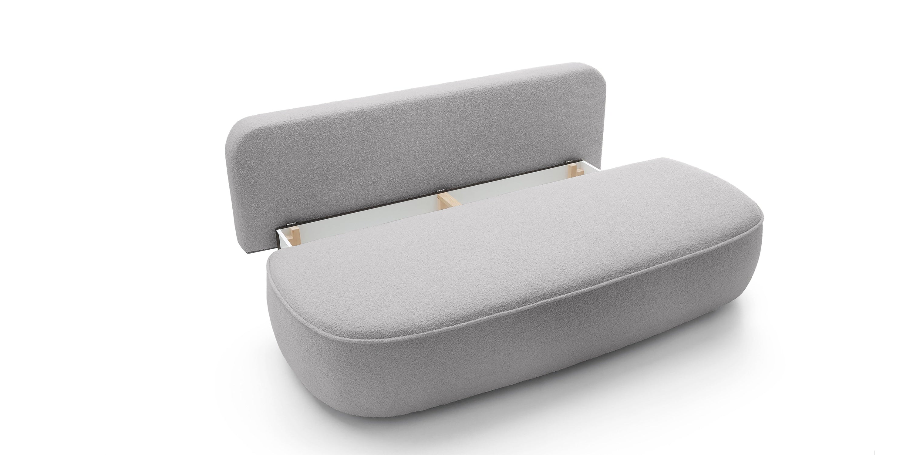 Sofa lova BELLA, pilkas bouclé