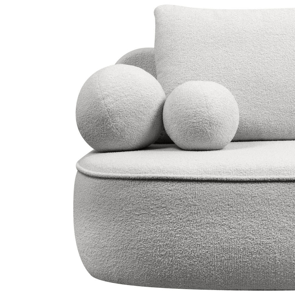 Sofa ELLA, šviesiai pilka, boucle
