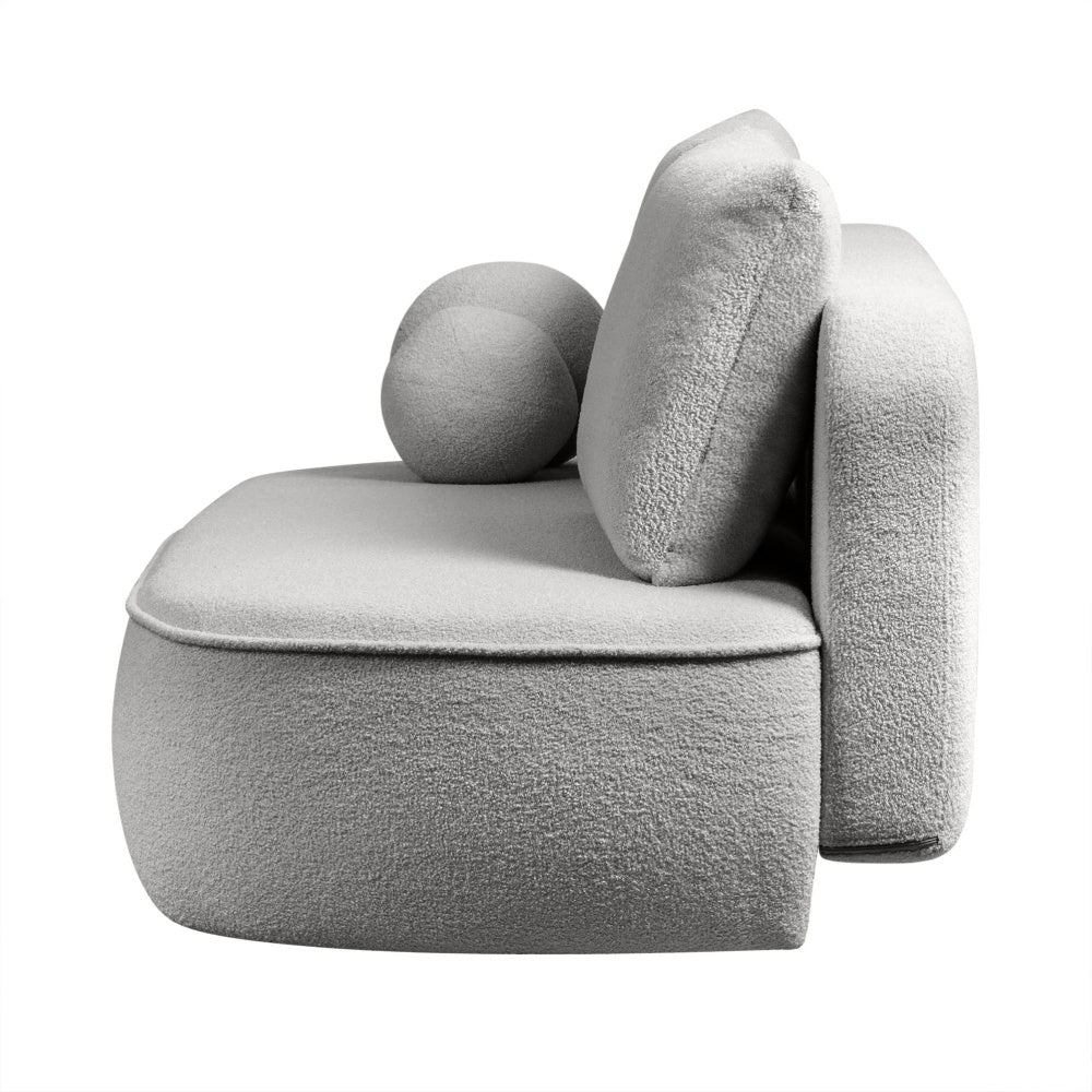 Sofa ELLA, šviesiai pilka, boucle