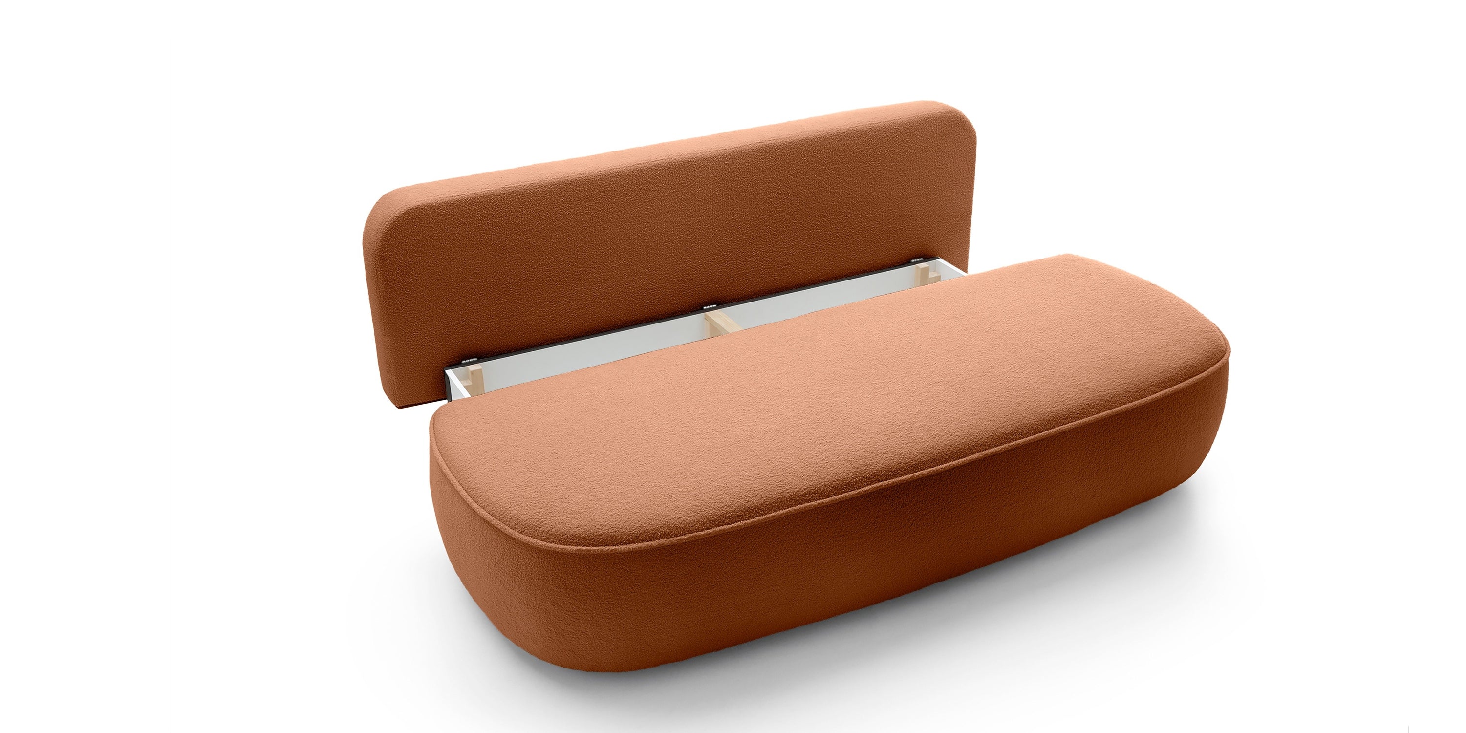 Sofa lova BELLA, rūdžių bouclé