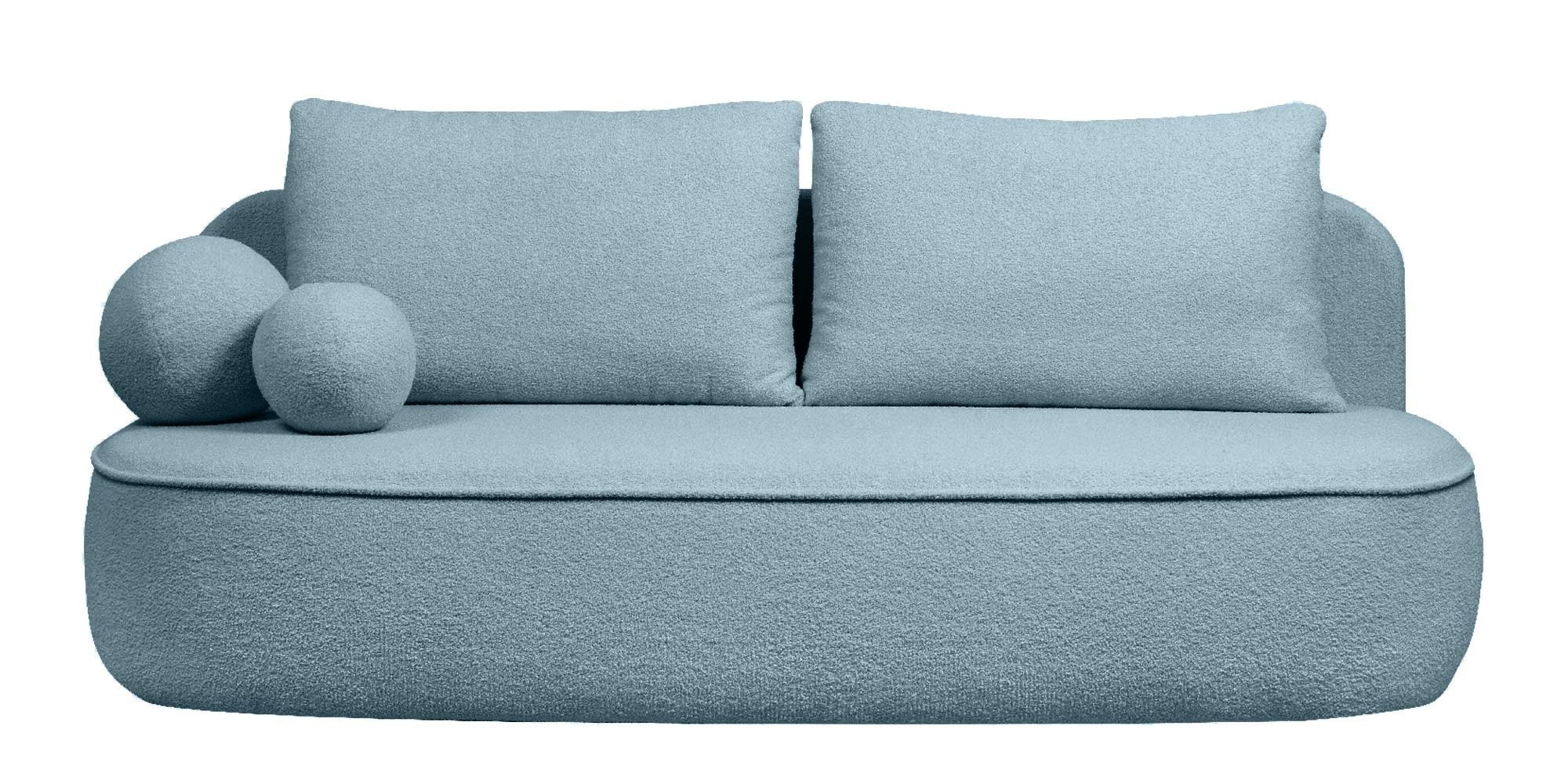 Sofa lova BELLA, melsvas bouclé