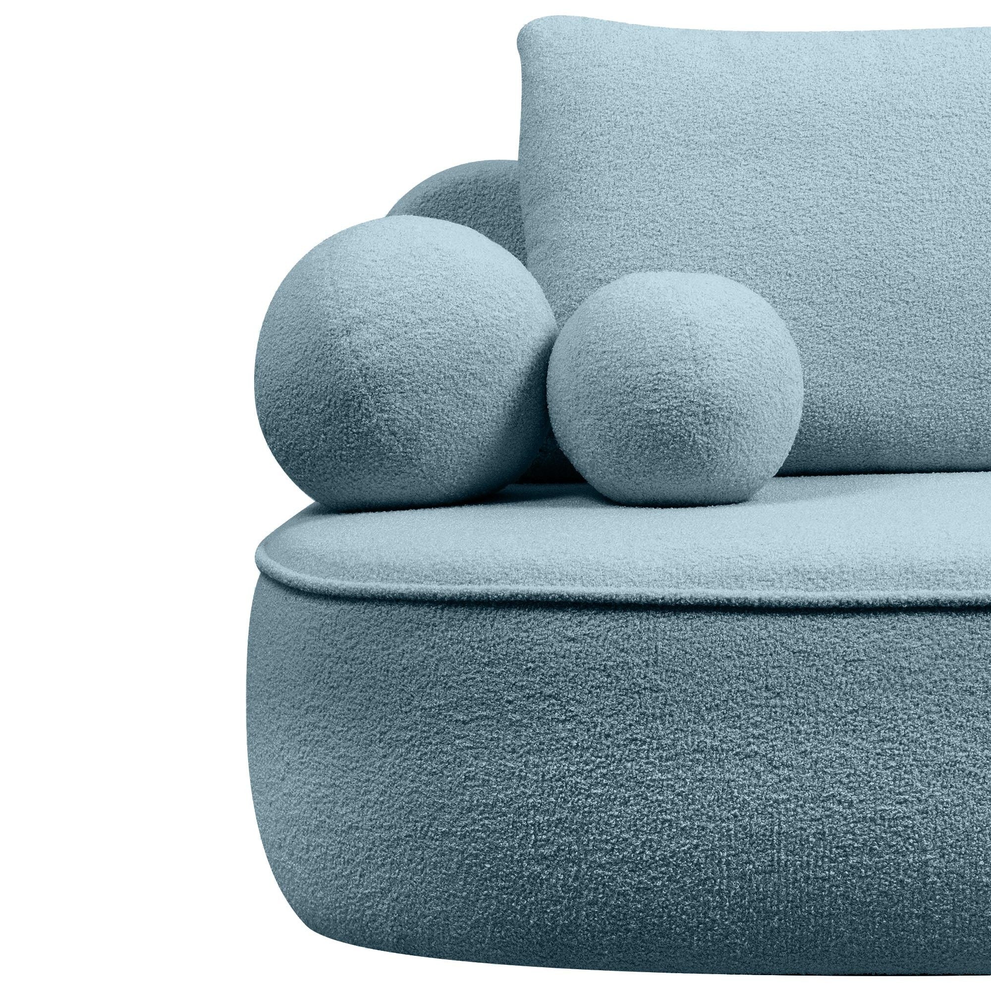 Sofa lova BELLA, melsvas bouclé