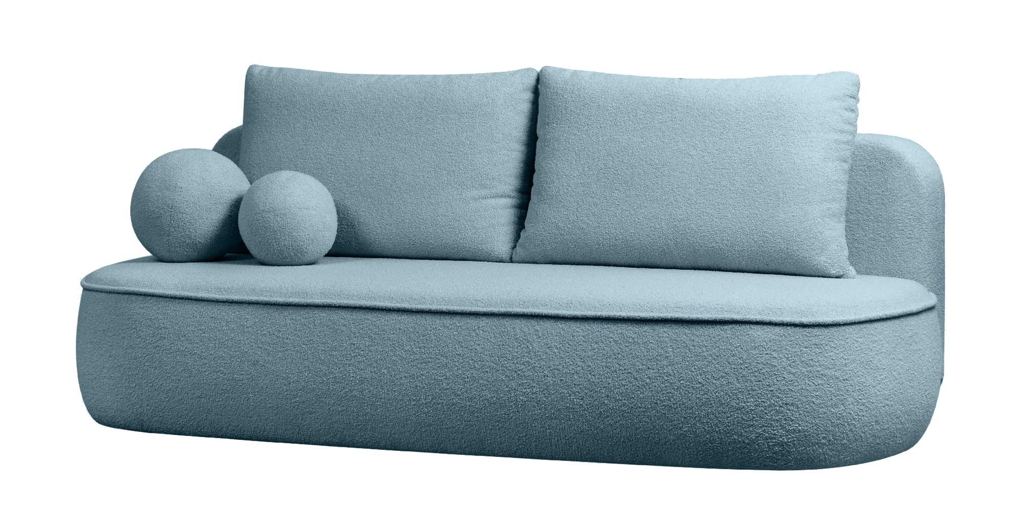 Sofa lova BELLA, melsvas bouclé