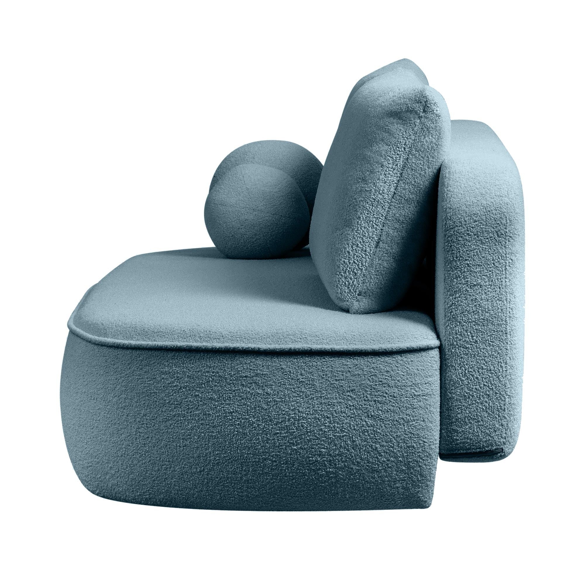 Sofa lova BELLA, melsvas bouclé