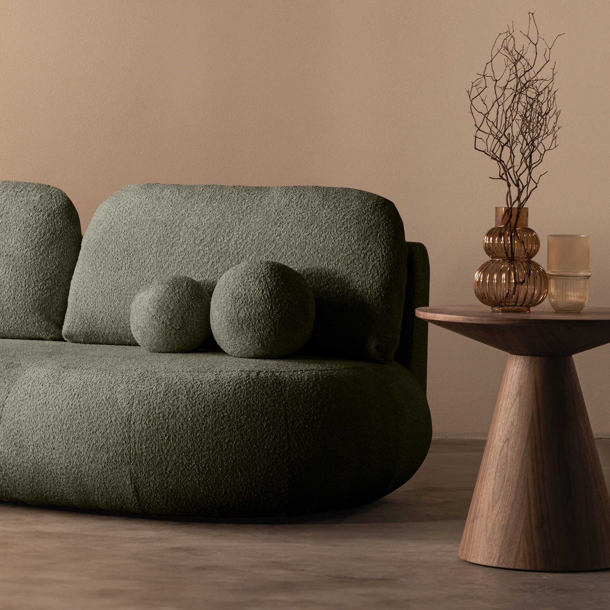 Sofa lova DOLTE, alyvuogių žalia spalva