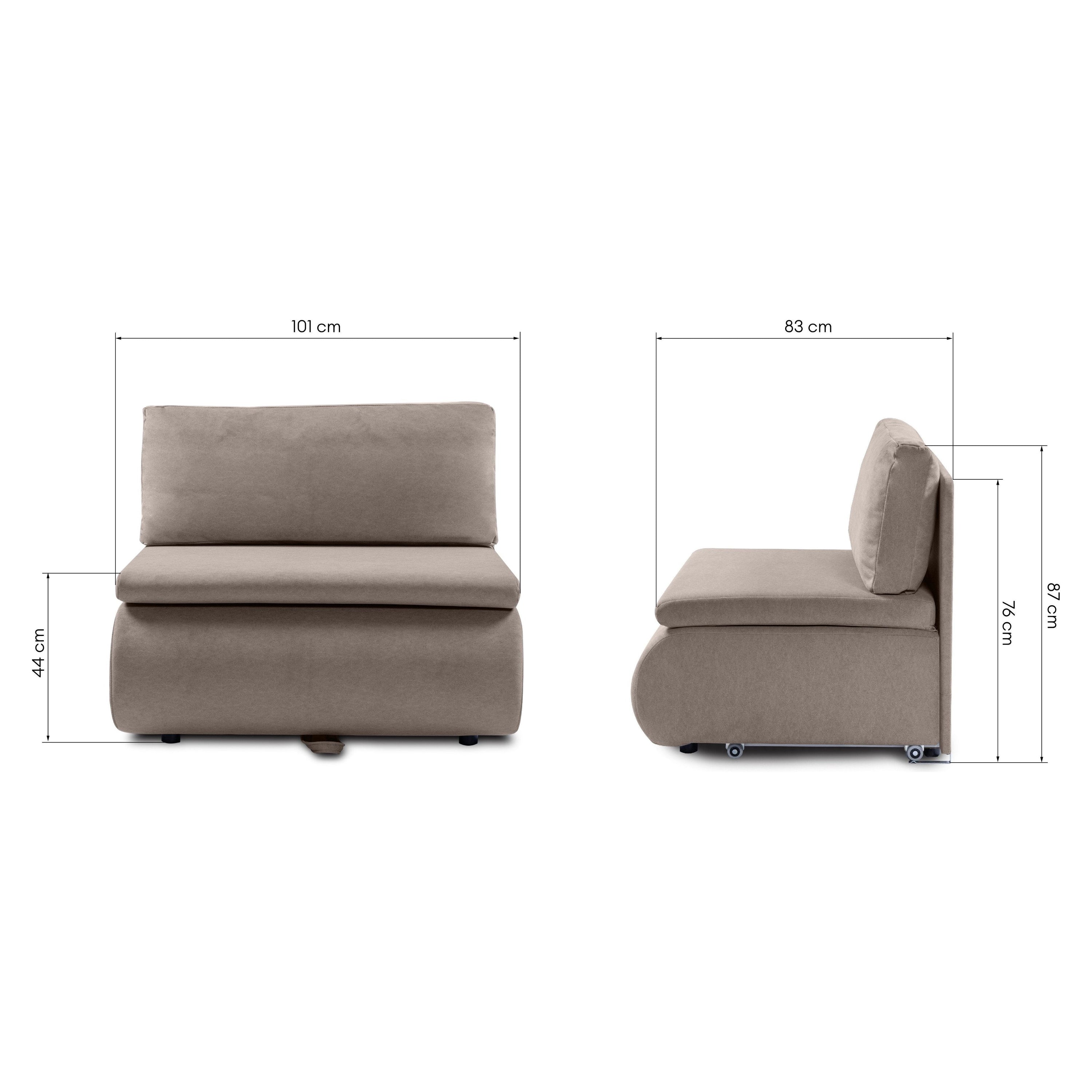Sofa - lova MILDA, pilkai mėlyna
