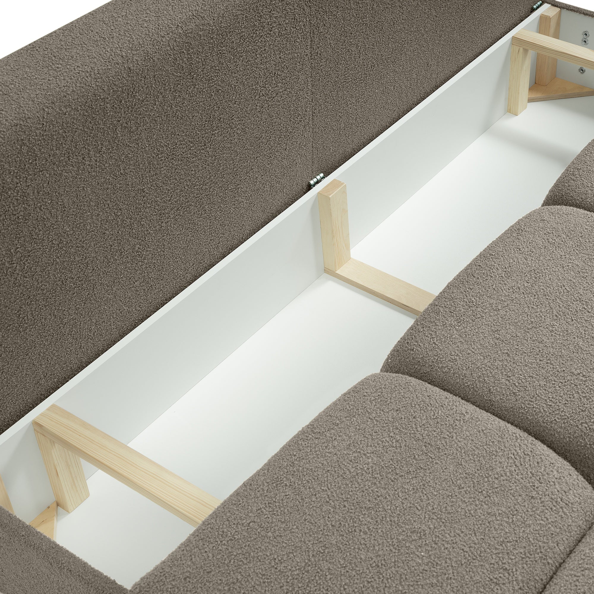 Sofa lova SOLO, tamsiai ruda, boucle