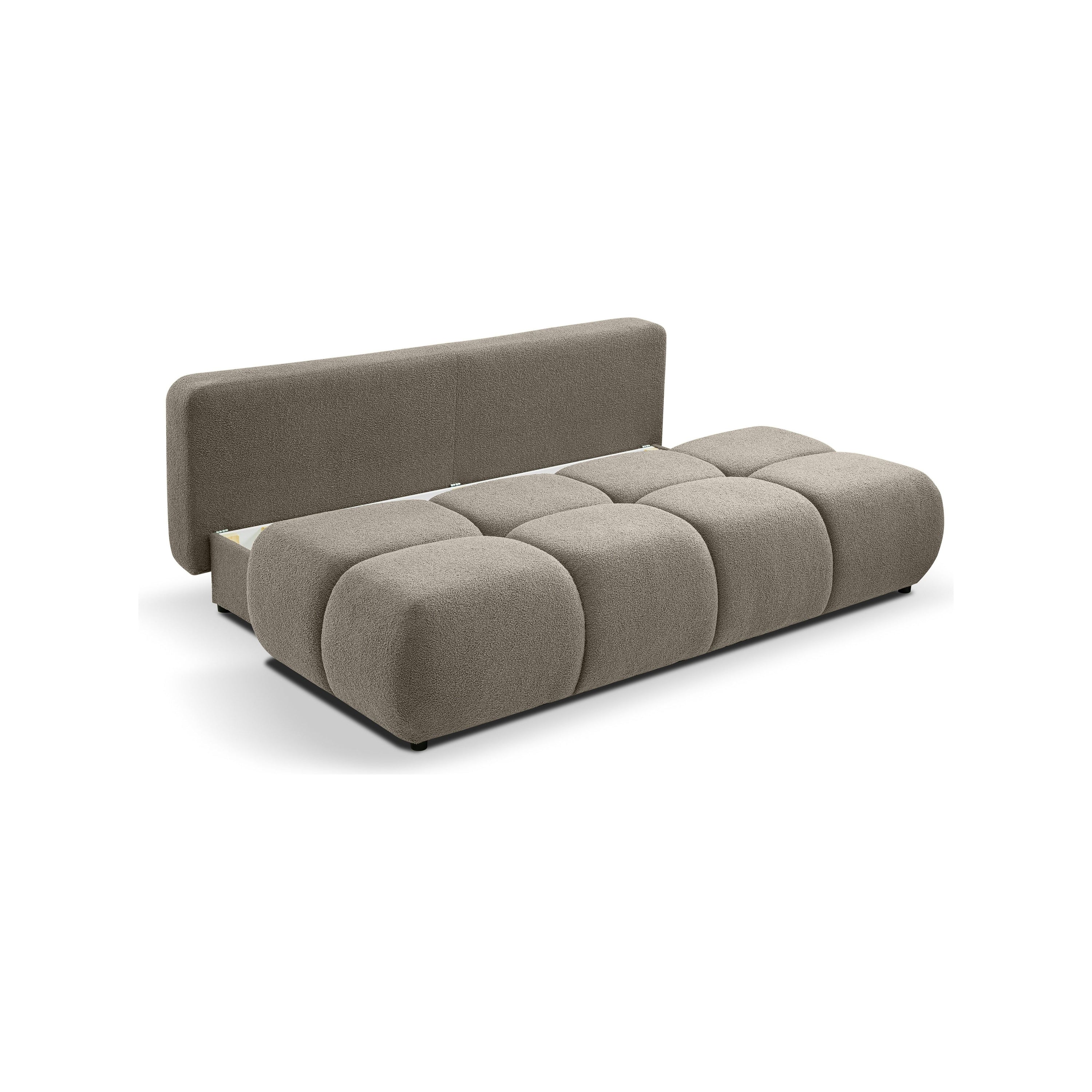 Sofa lova SOLO, tamsiai ruda, boucle