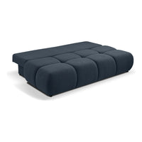 Sofa lova solo tamsiai melyna boucle – elegantiškas, Modernus sprendimas jūsų svetainei | namuideja.lt | sofos, baldai, sveta