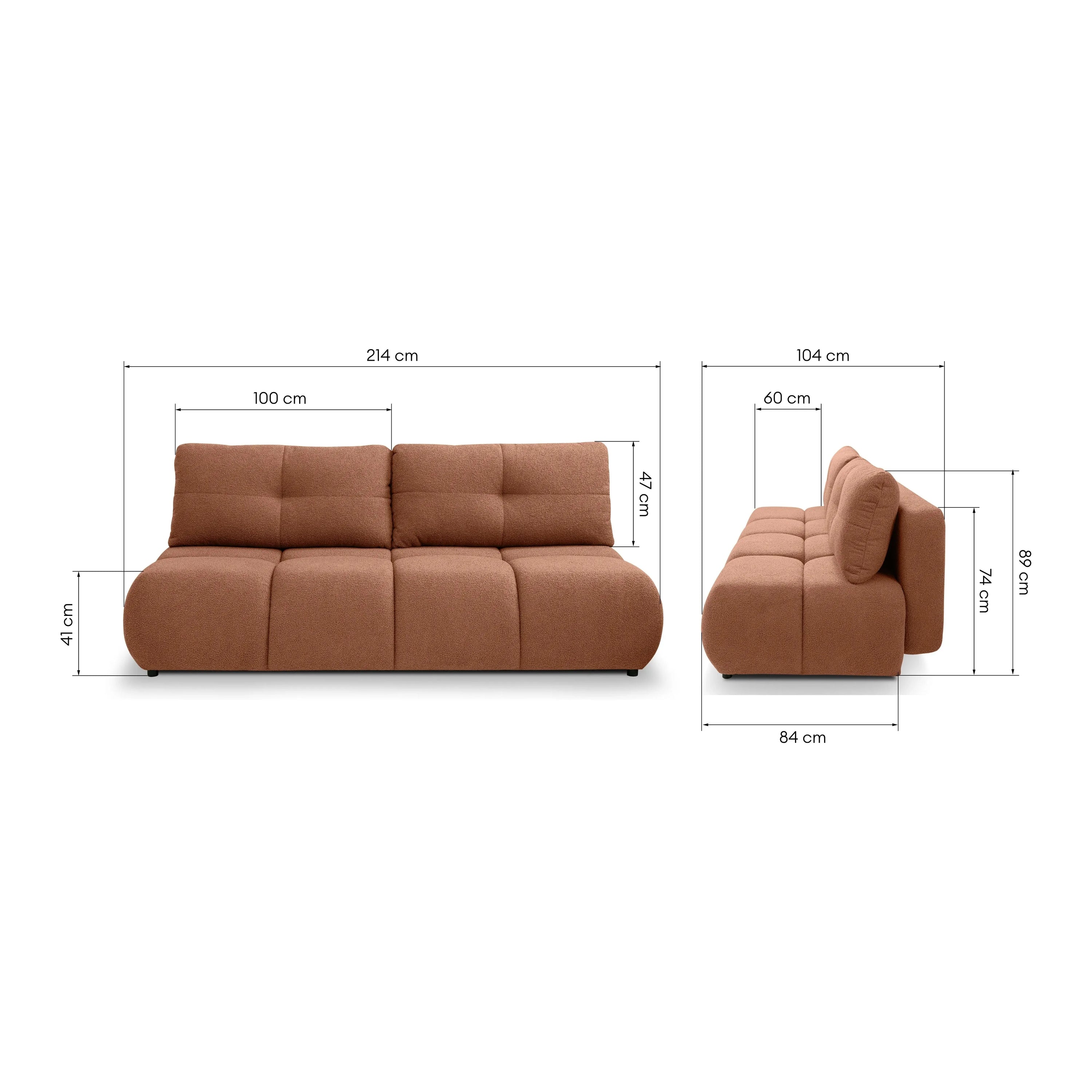 Sofa lova SOLO, vario spalvos, boucle