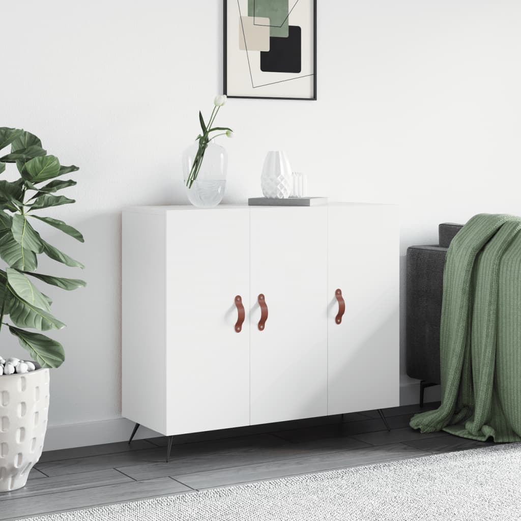 Šoninė spintelė, baltos spalvos, 90x34x80cm, apdirbta mediena - Namų Idėja