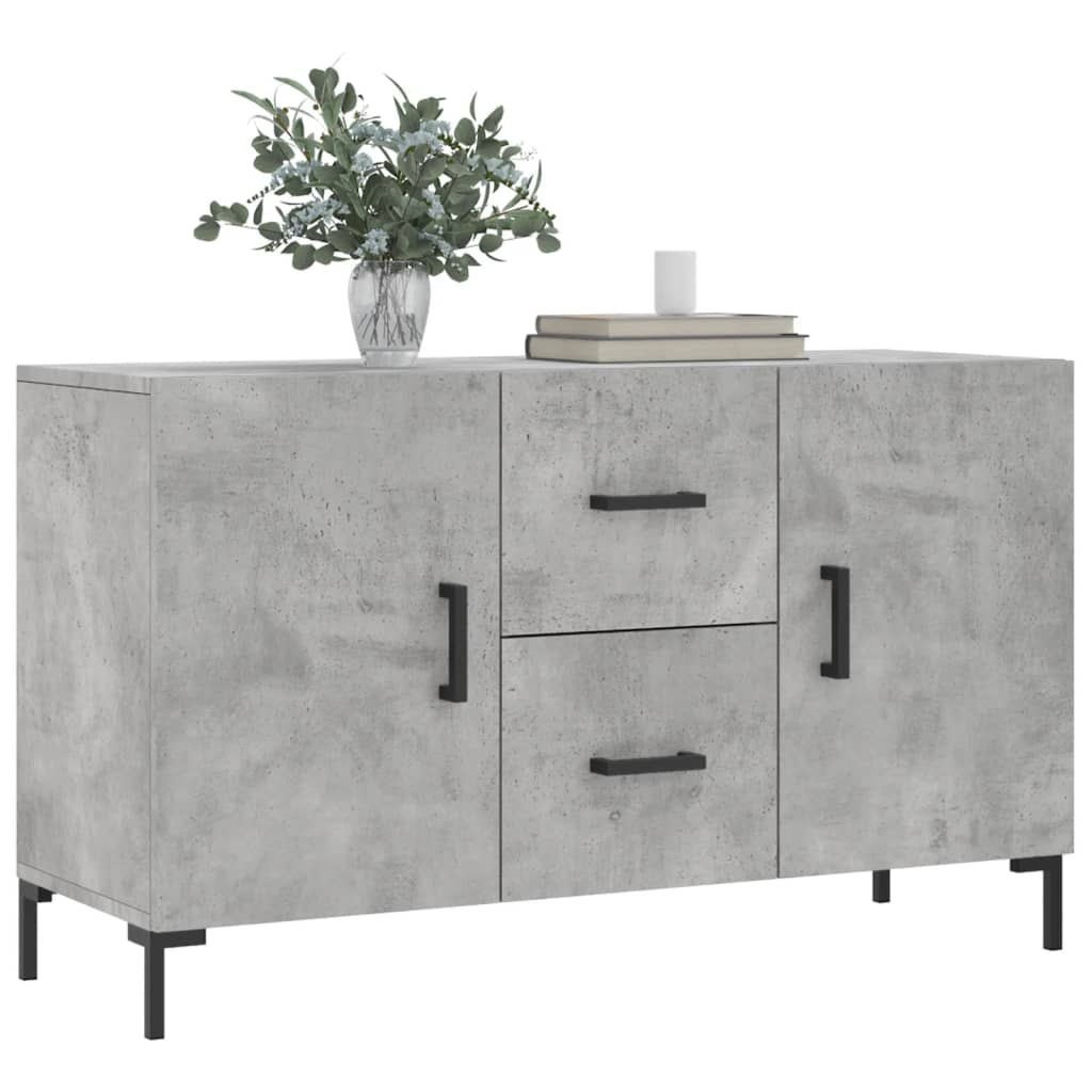 Šoninė spintelė, betono pilka, 100x36x60cm, apdirbta mediena - Namų Idėja