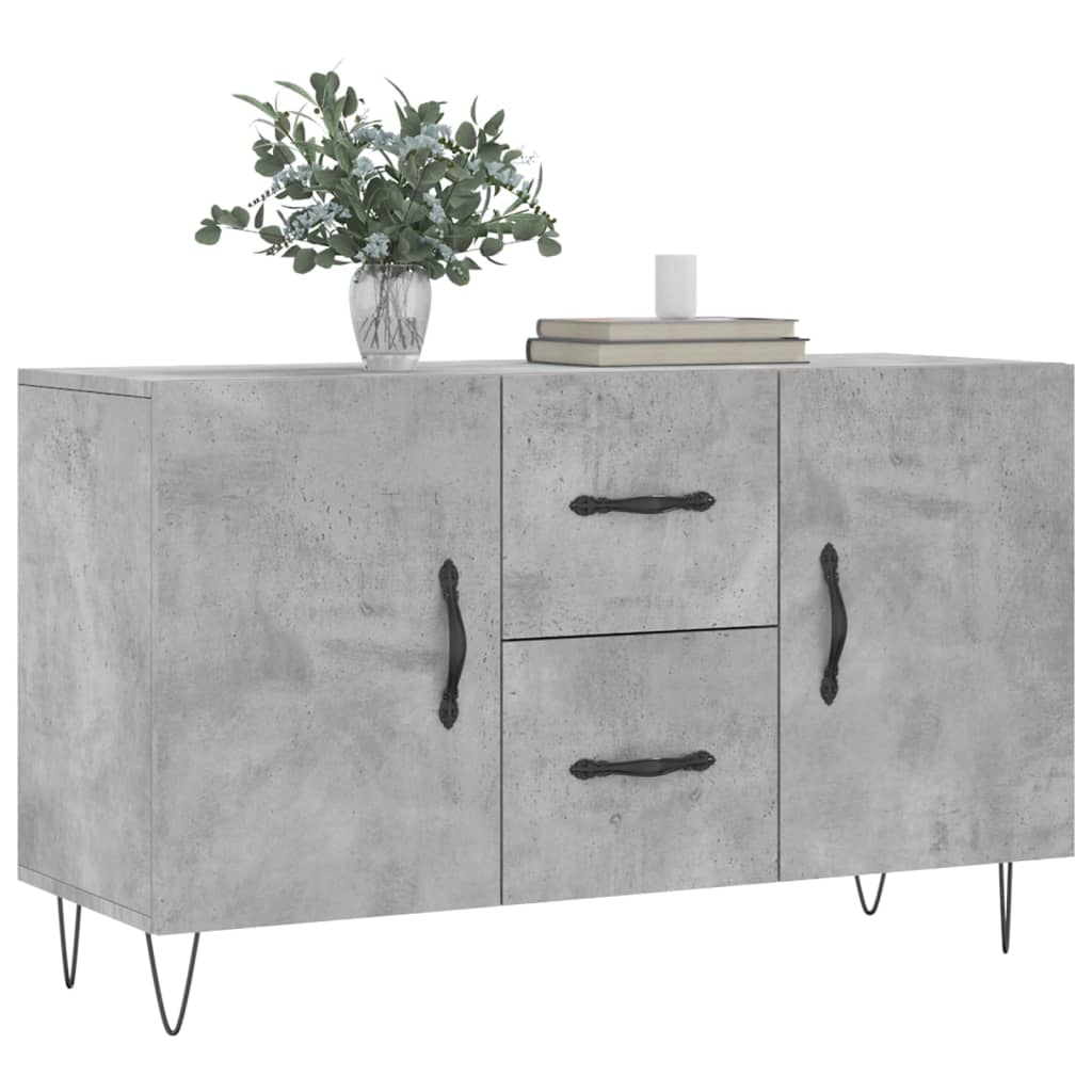Šoninė spintelė, betono pilka, 100x36x60cm, apdirbta mediena - Namų Idėja