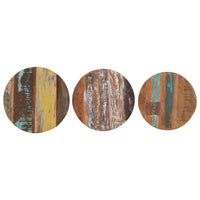 Šoniniai staliukai, 3vnt., perdirbtos medienos masyvas - Namų Idėja