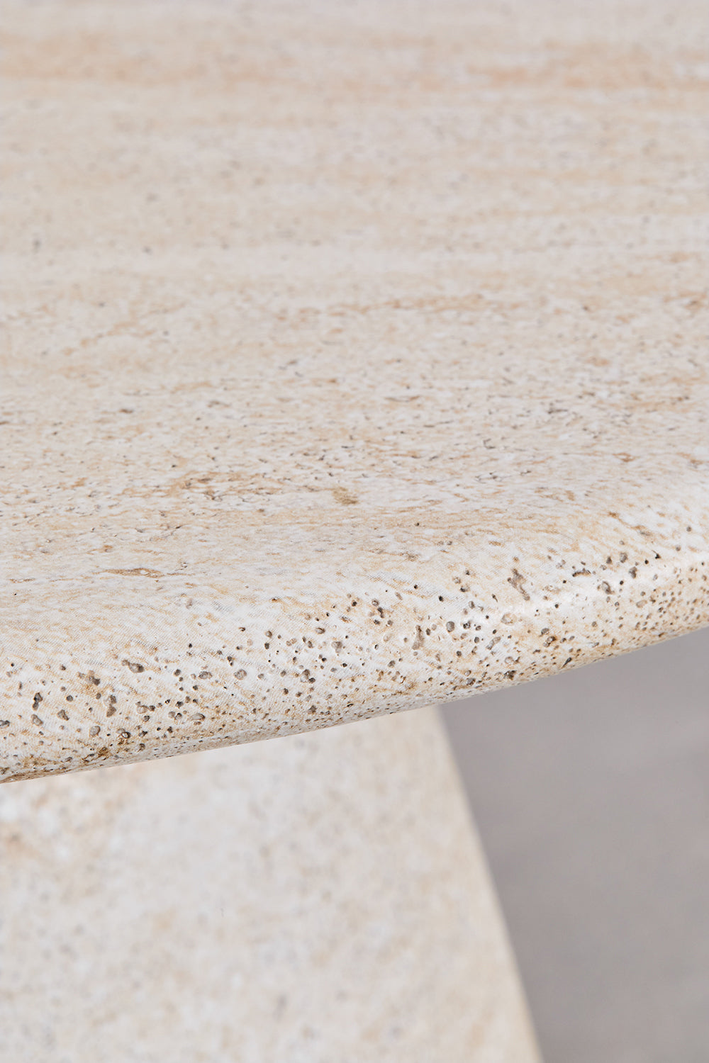 Side table GREVIK, travertine Ø45 cm