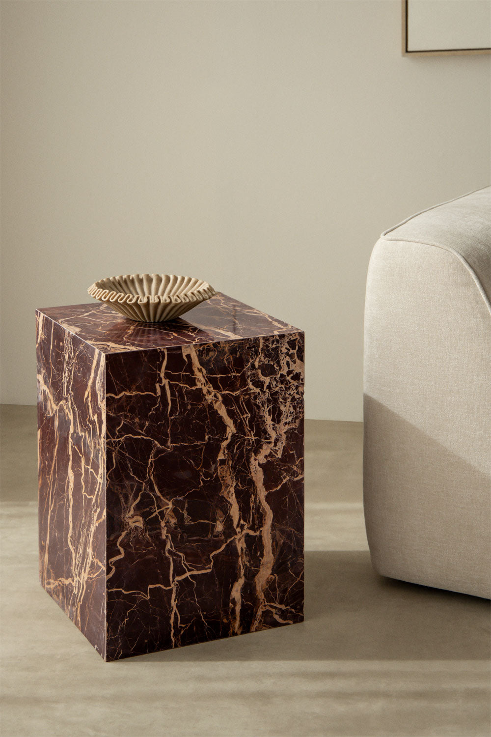 Side table NORAENA, red marble
