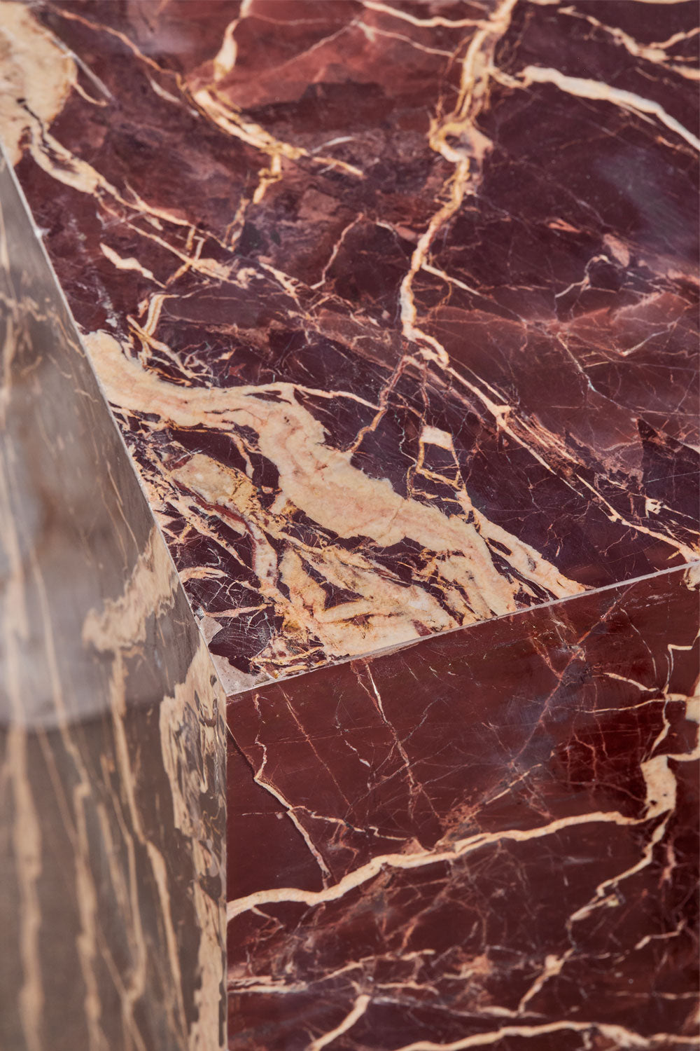 Side table NORAENA, red marble
