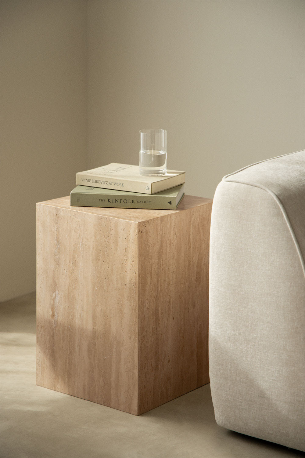 Side table NORAENA, travertine