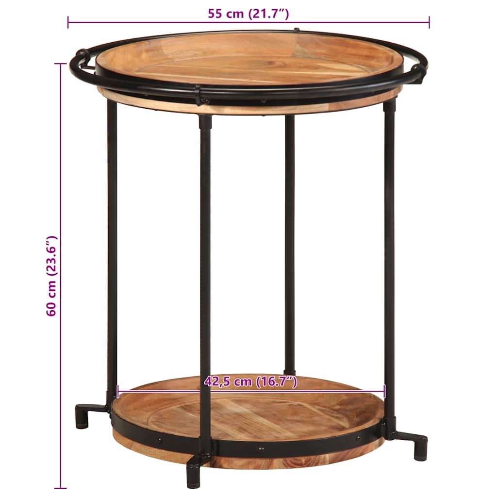šoninis staliukas Ø55x60 cm Akacijos masyvo - Namų Idėja