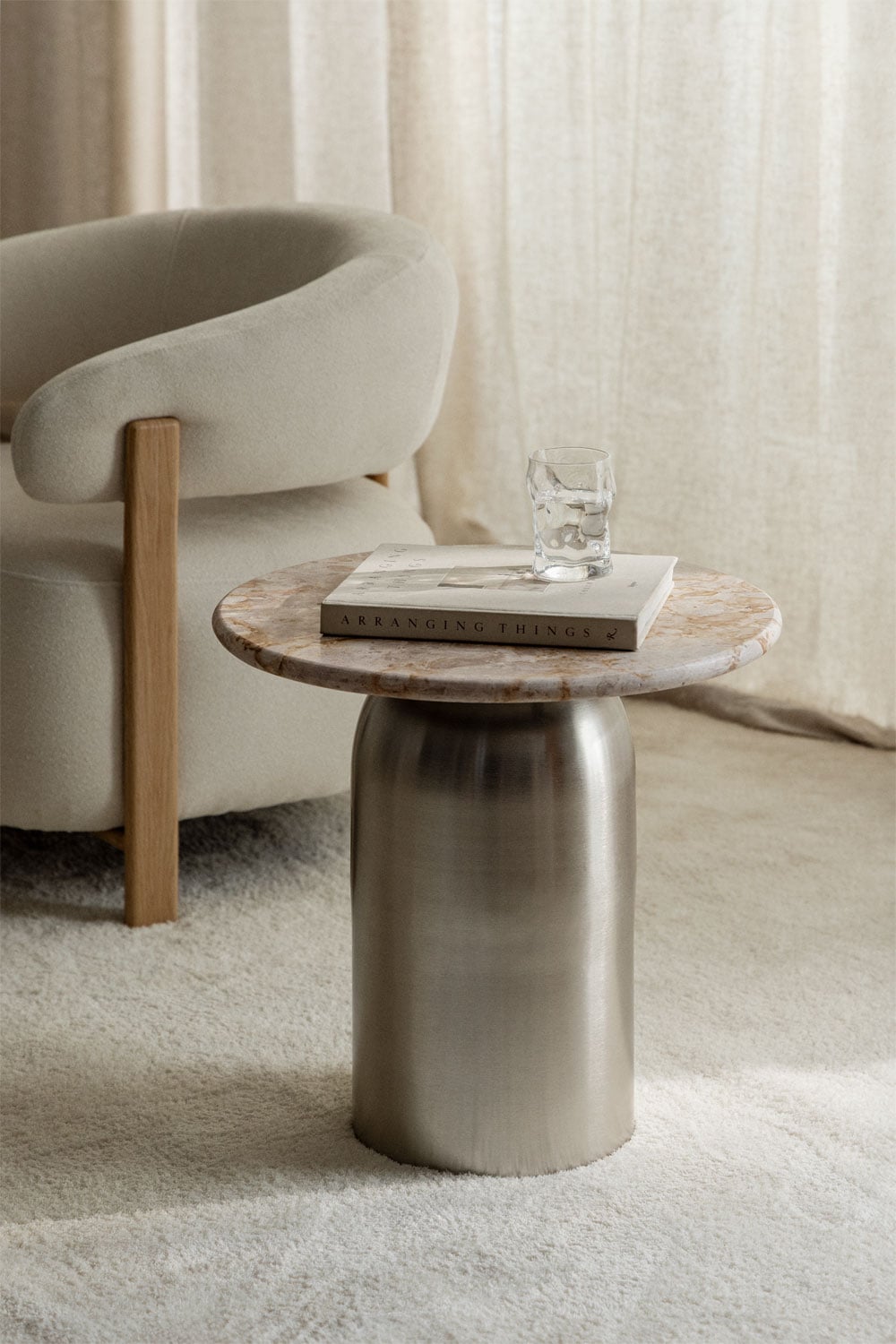 Side table TORIORO, grey metal