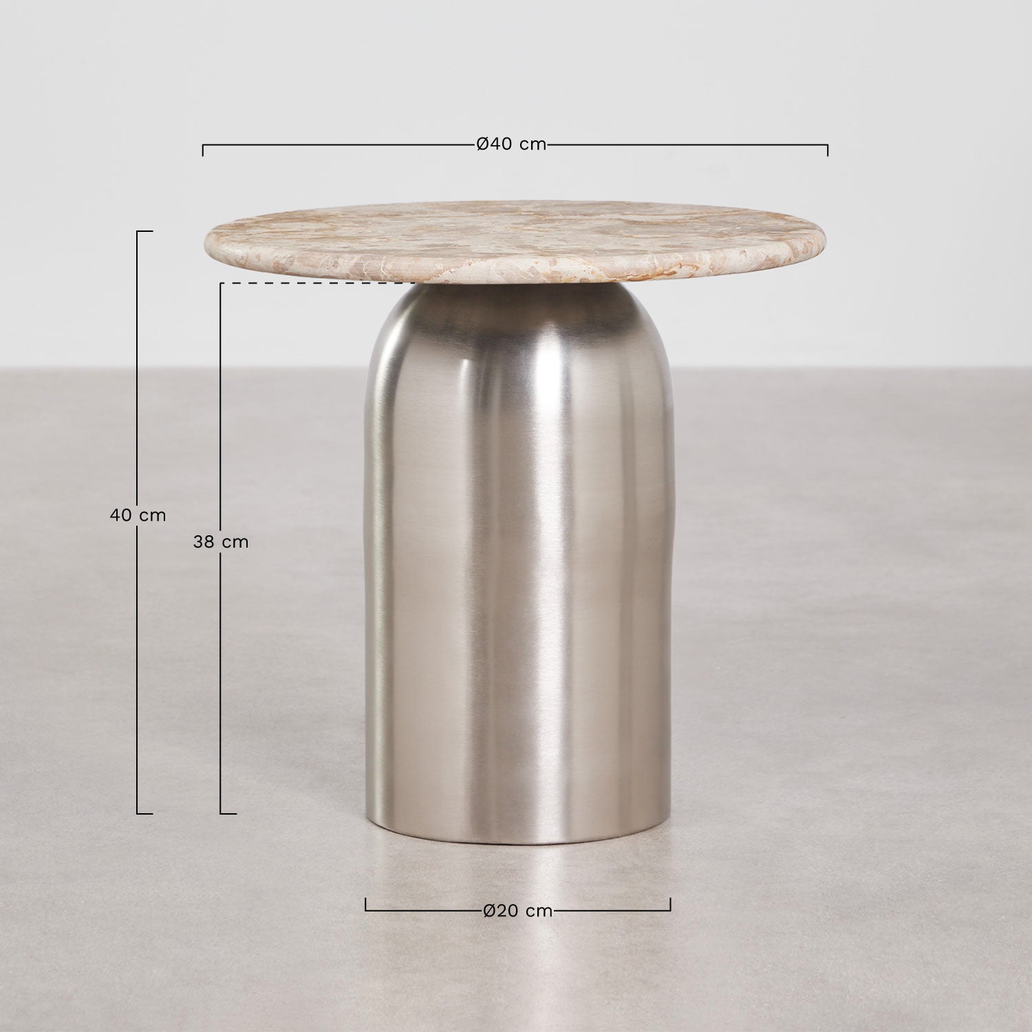 Side table TORIORO, grey metal