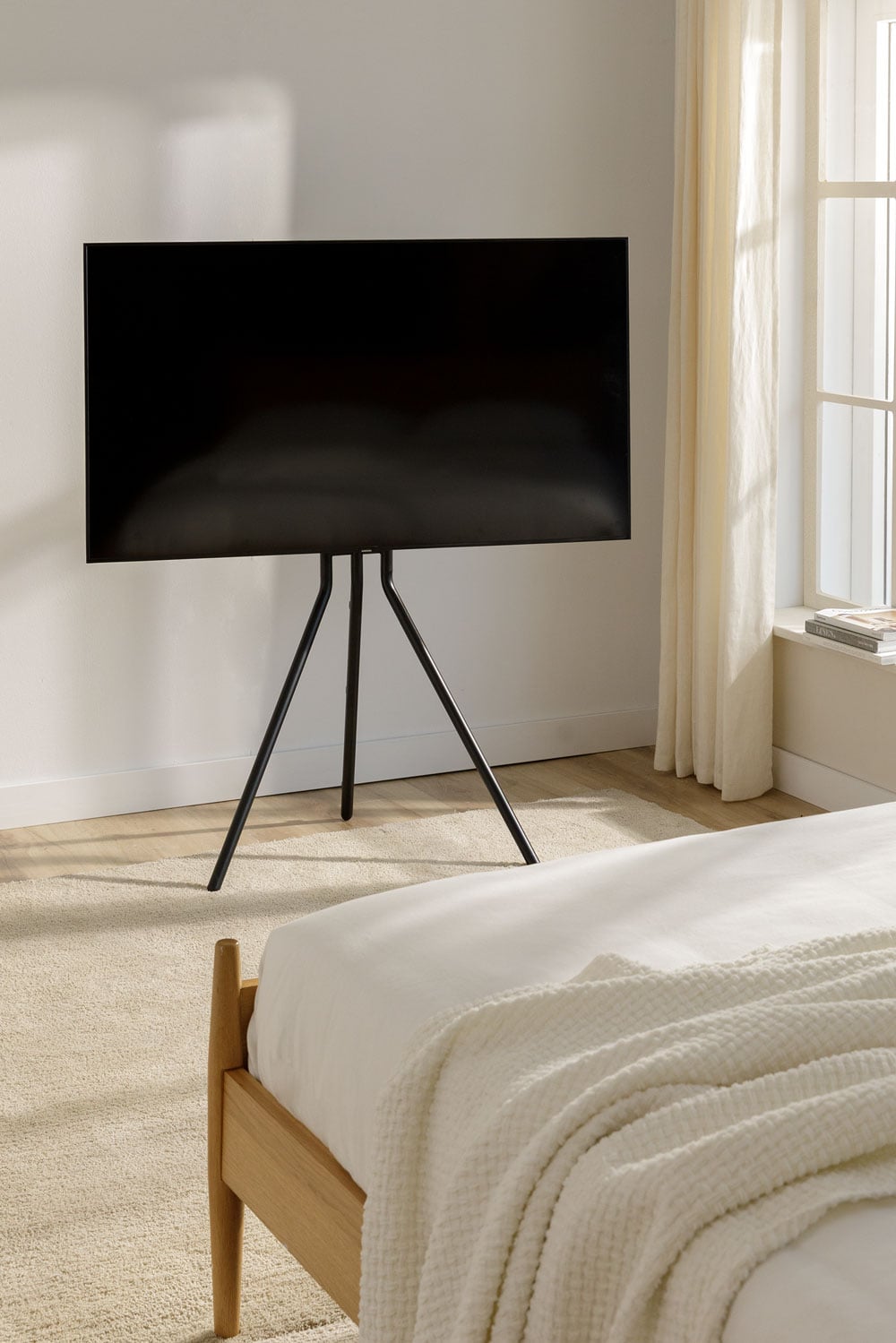 GORKUSI tripod TV stand, with shelf