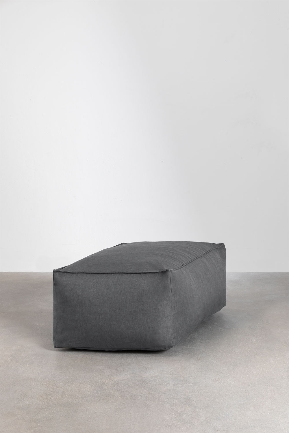 Stačiakampis lauko pufas VELVA 110x65 cm, granito pilka