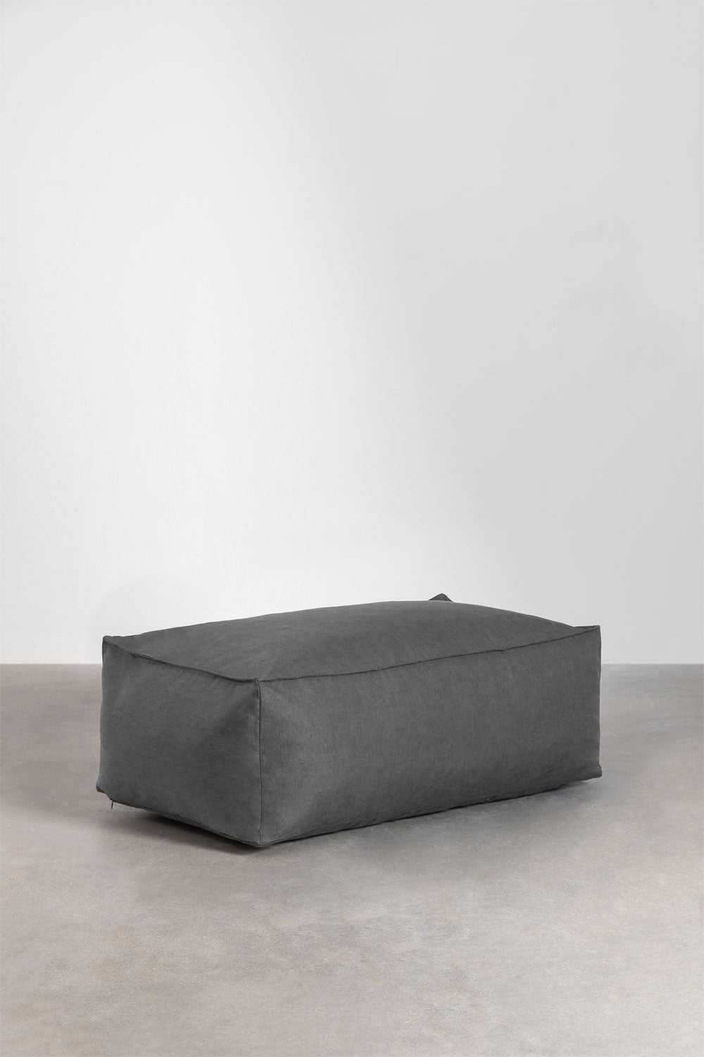 Stačiakampis lauko pufas VELVA 110x65 cm, granito pilka