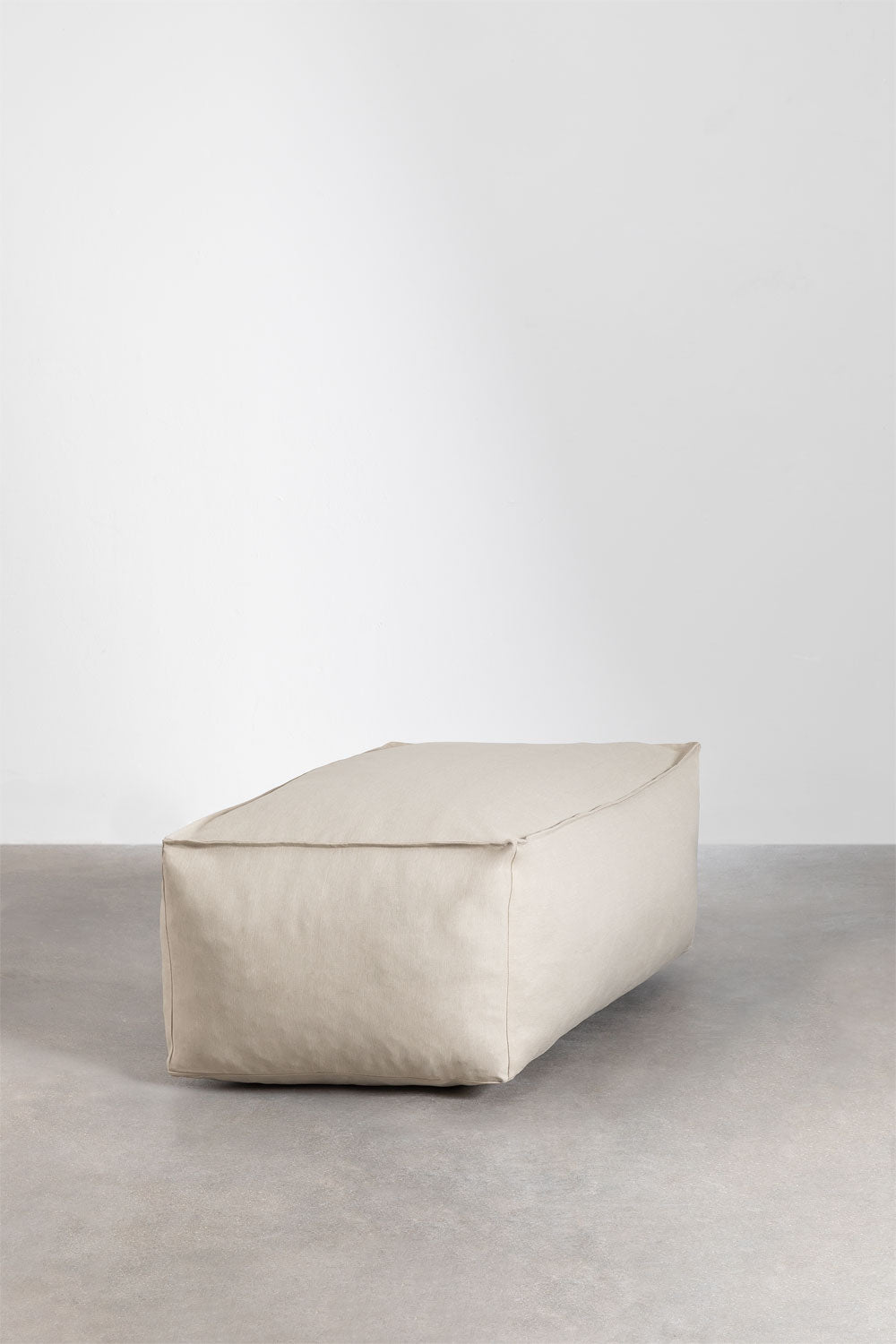 Taisnstūra āra pufs VELVA 110x65 cm, krēmkrāsas