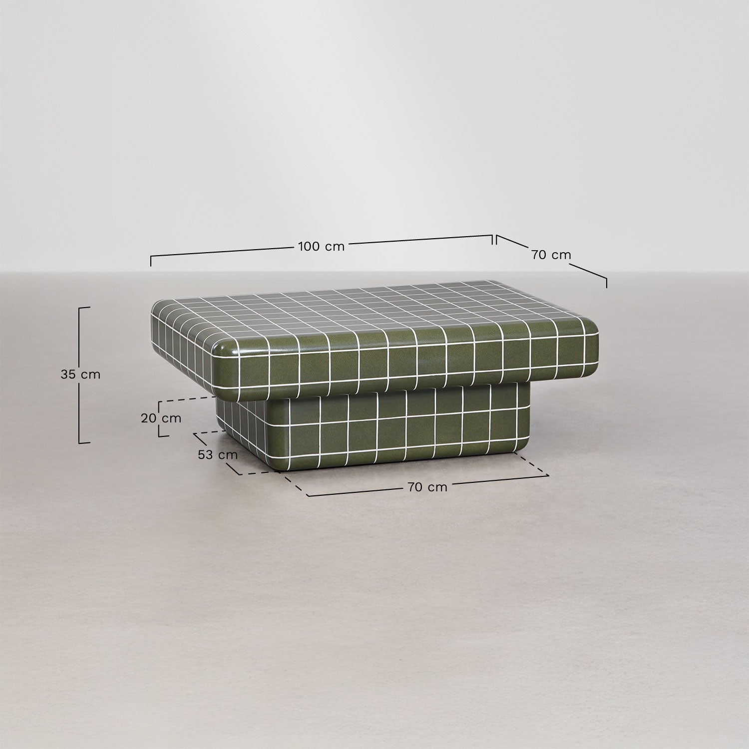 CERO Rectangular Outdoor Coffee Table, beige cement (1 variant)