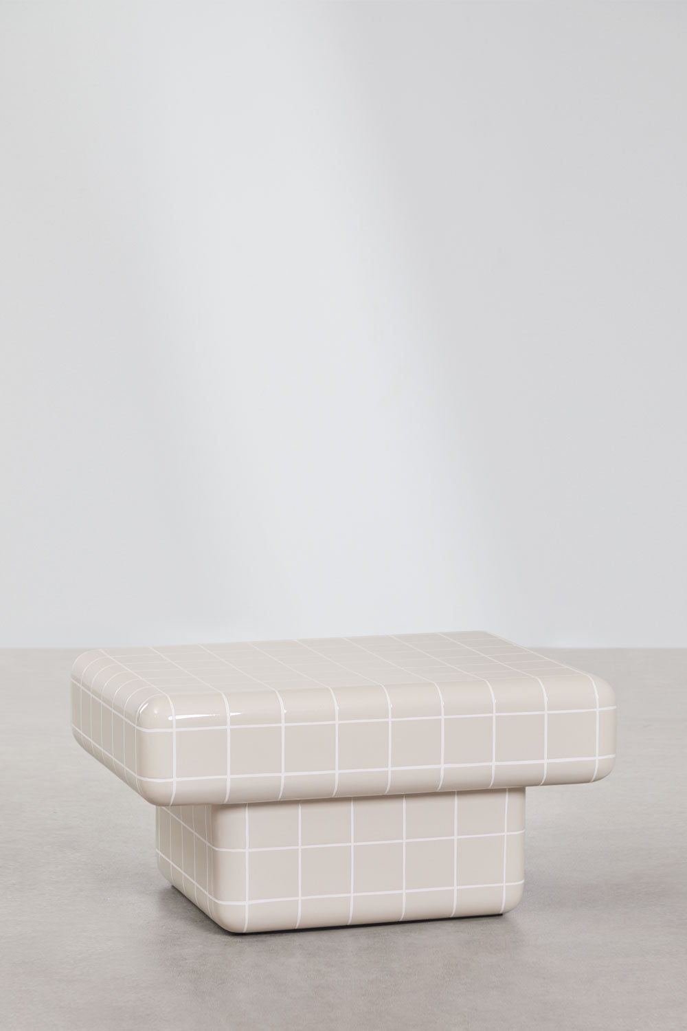 Rectangular outdoor coffee table CERO, beige cement (option 2)