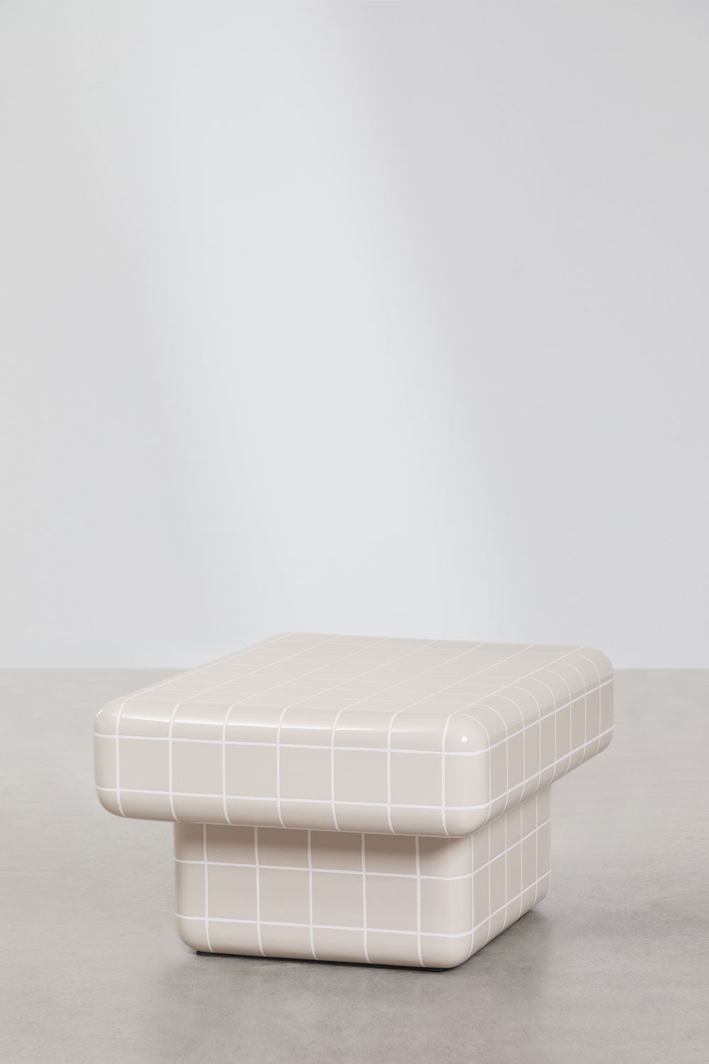 Rectangular outdoor coffee table CERO, beige cement (option 2)