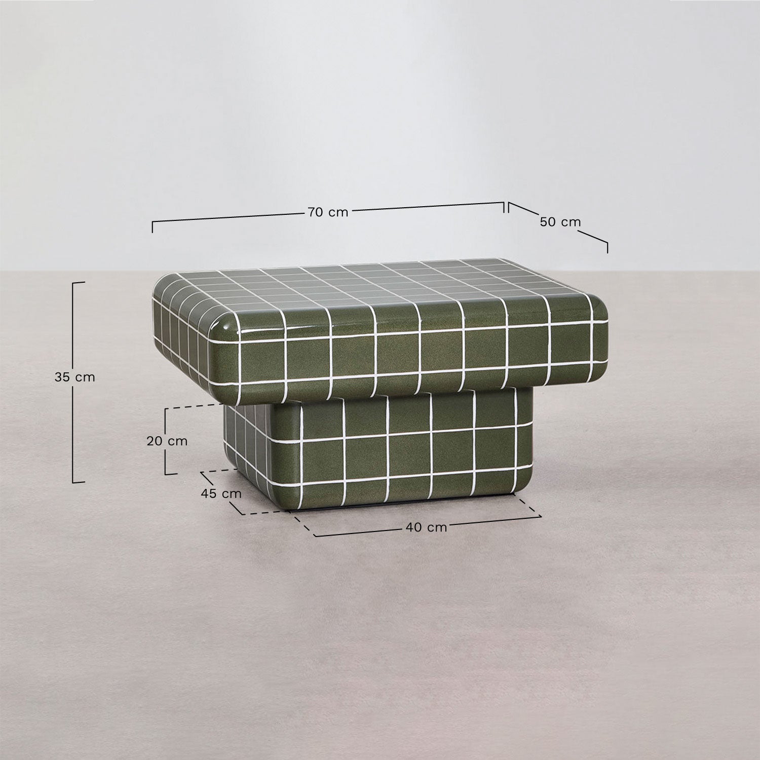 Rectangular outdoor coffee table CERO, beige cement (option 2)