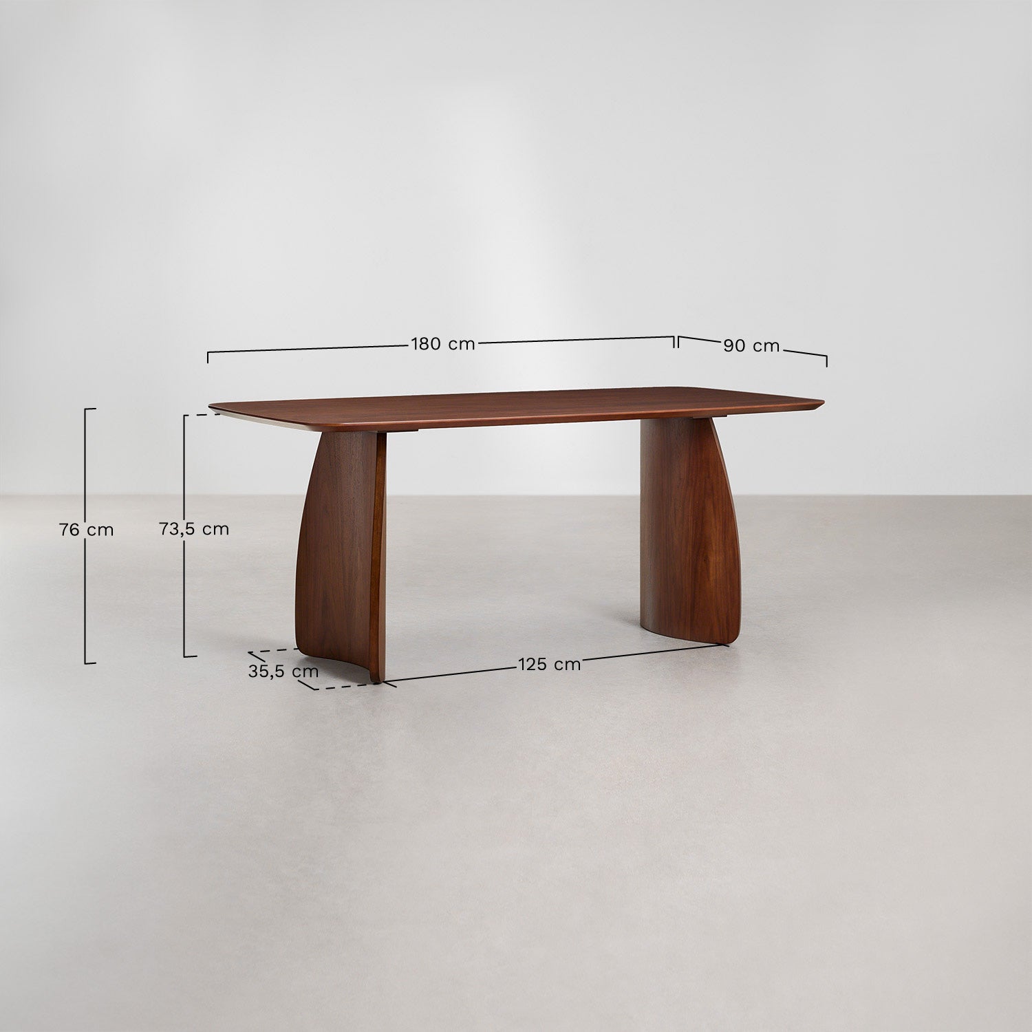 Stačiakampis stalas LUANDRA, 180×90 cm, wenge mediena