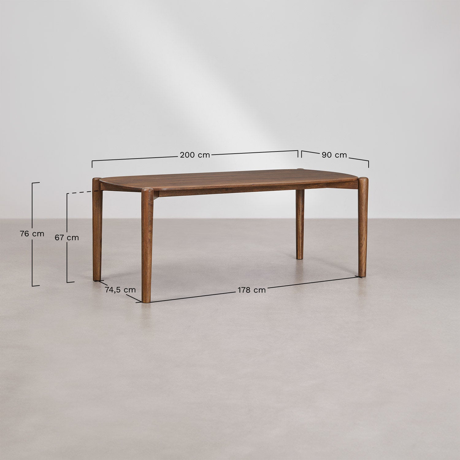 Table GINA, 200x90 cm, mango wood