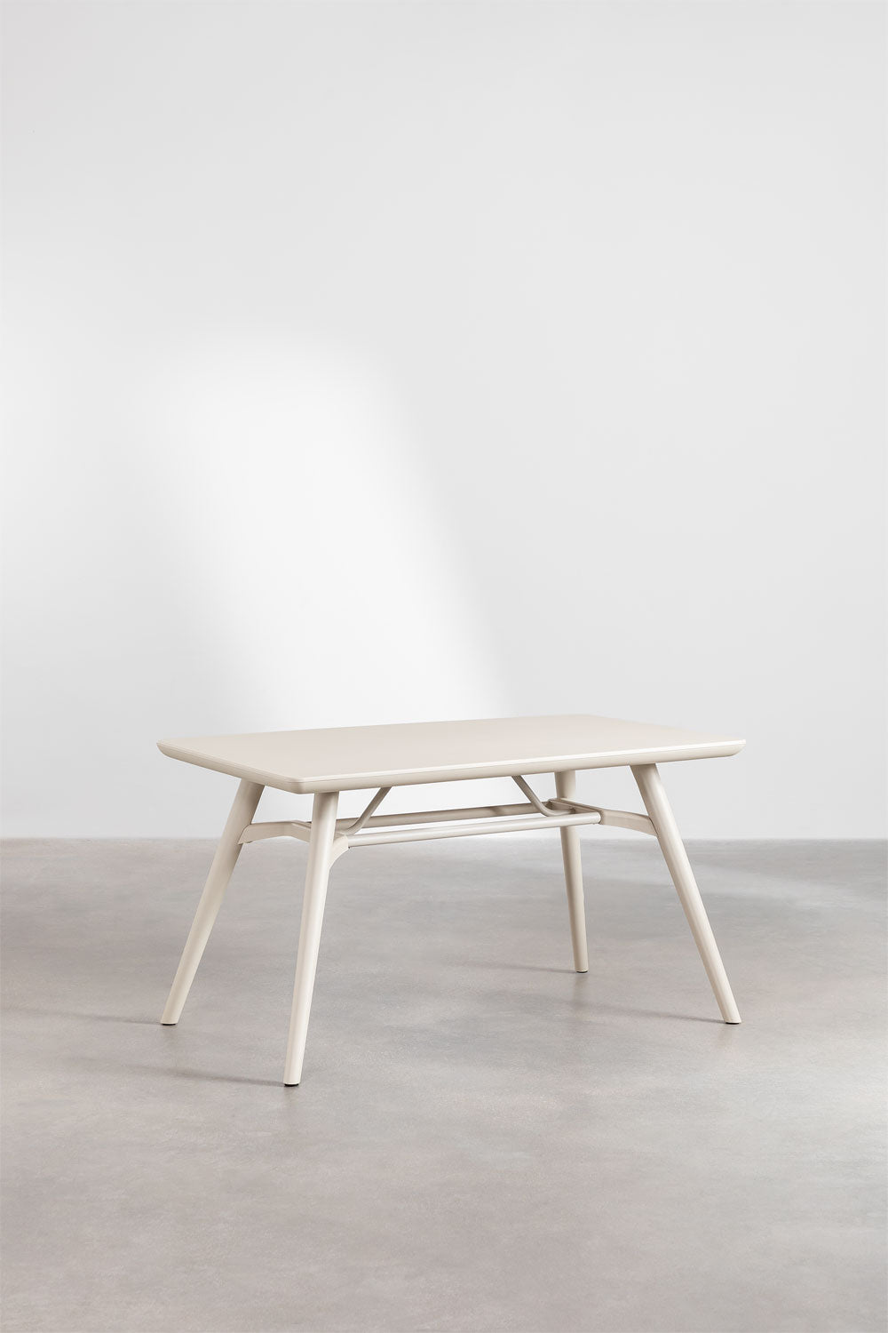 Stalas SKANDA, 135x80 cm, polipropilenas, smėlio balta