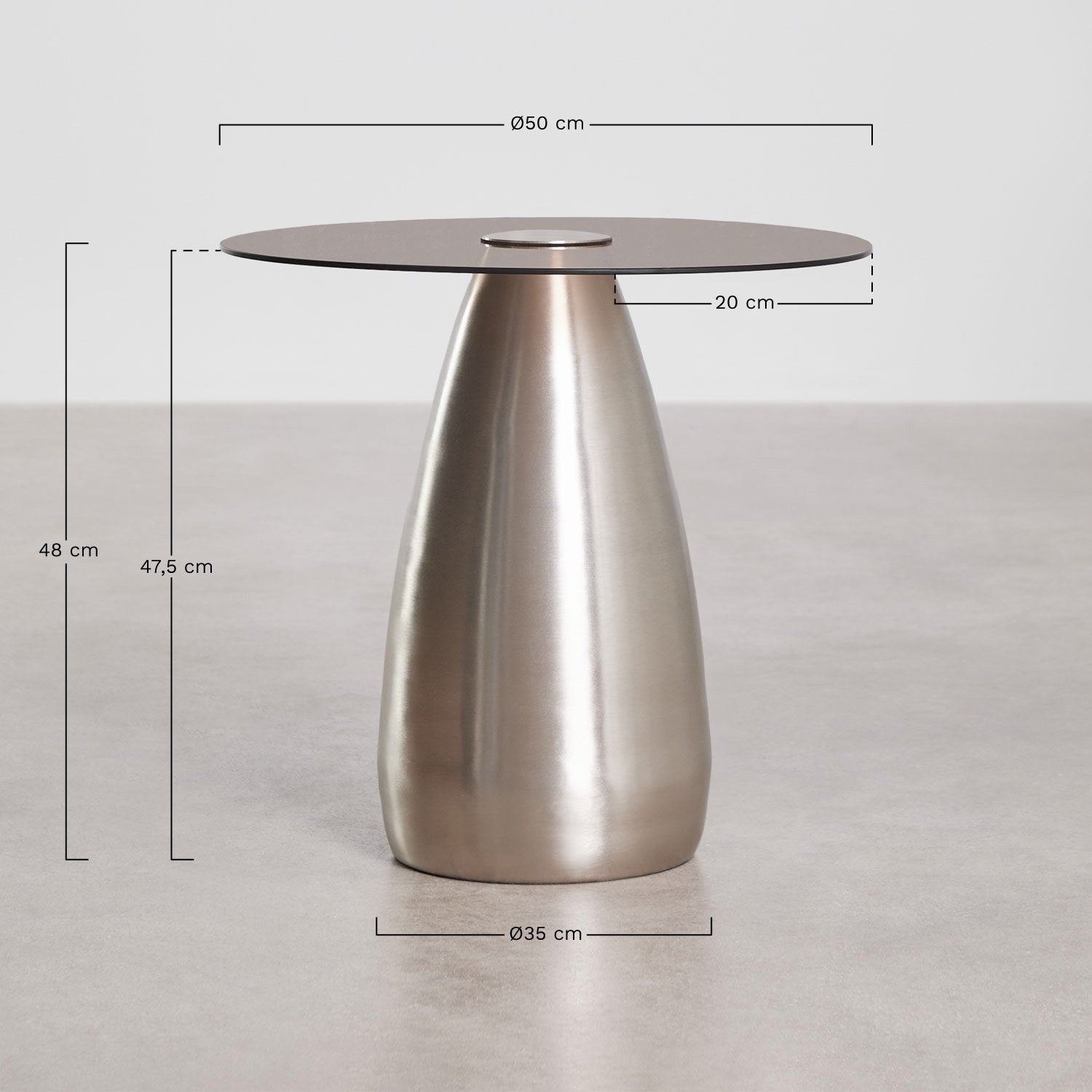 Staliukas KORAERO Ø50 cm, grūdintas stiklas