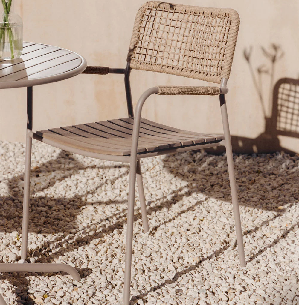 Stackable outdoor chair TILDA, mocha brown