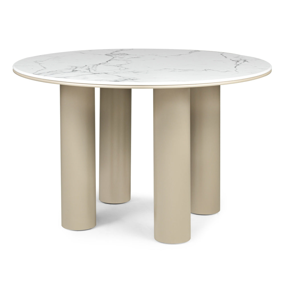 Round dining table GLORIA, marble/dark beige, 120 cm